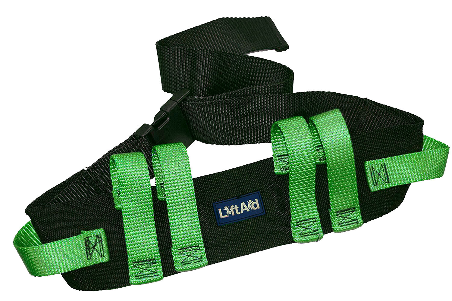 Gait Belt Transfer Walking with 6 Green Hand Grips Quick-Release Buckle LiftAid