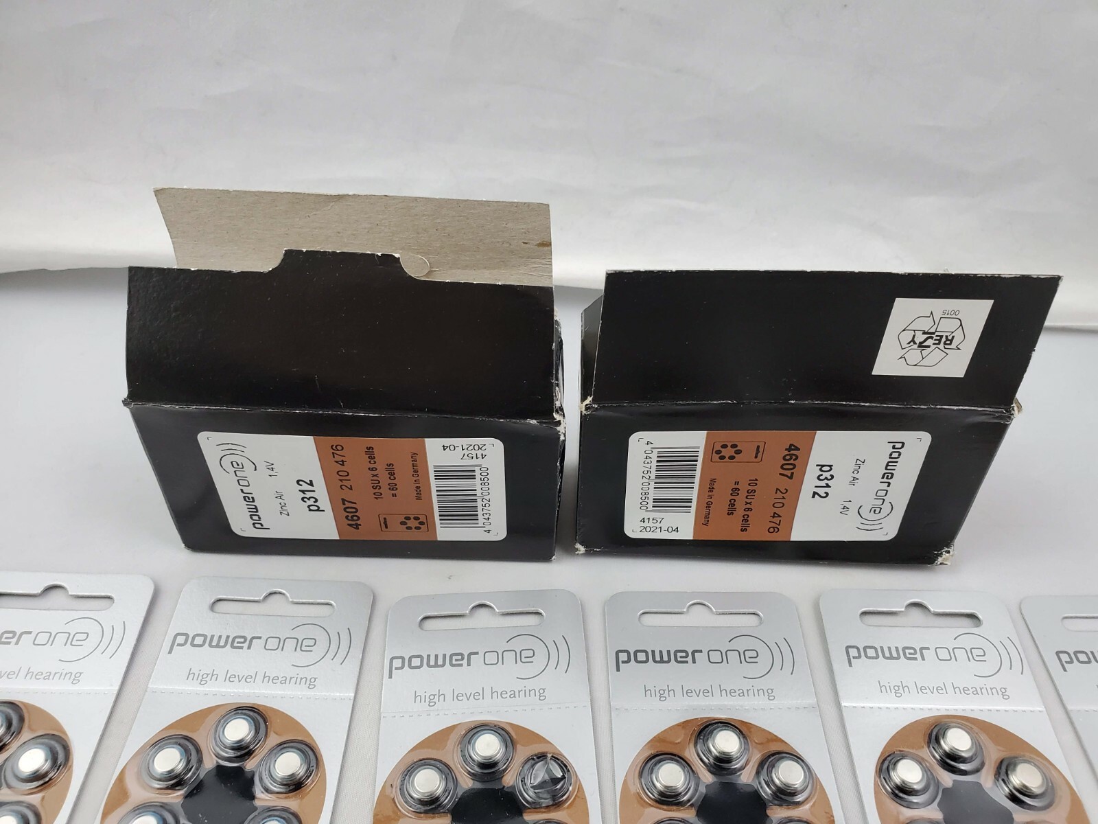 Lot of 143 Power One p312/PR41 Hearing Aid Batteries EXP 2019 – 2021