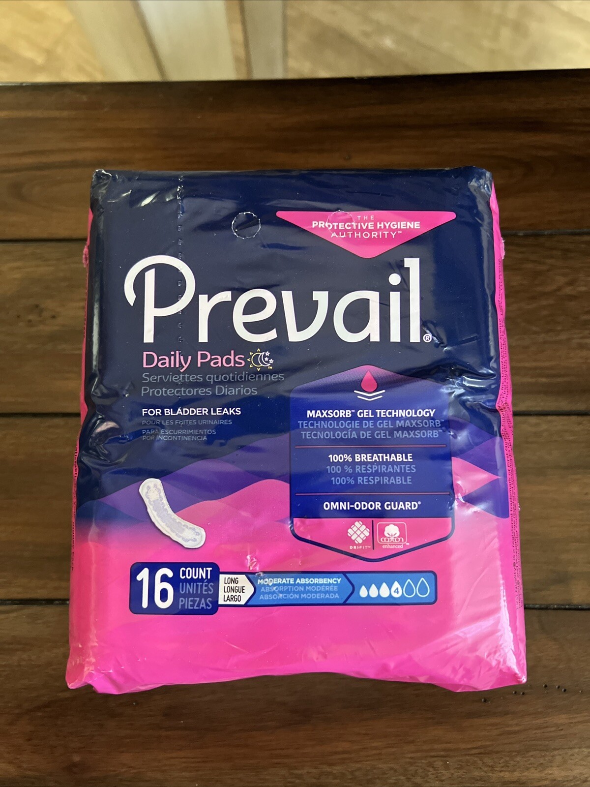 Prevail Daily Pads for Bladder Leaks, Incontinence, 16 Count Each