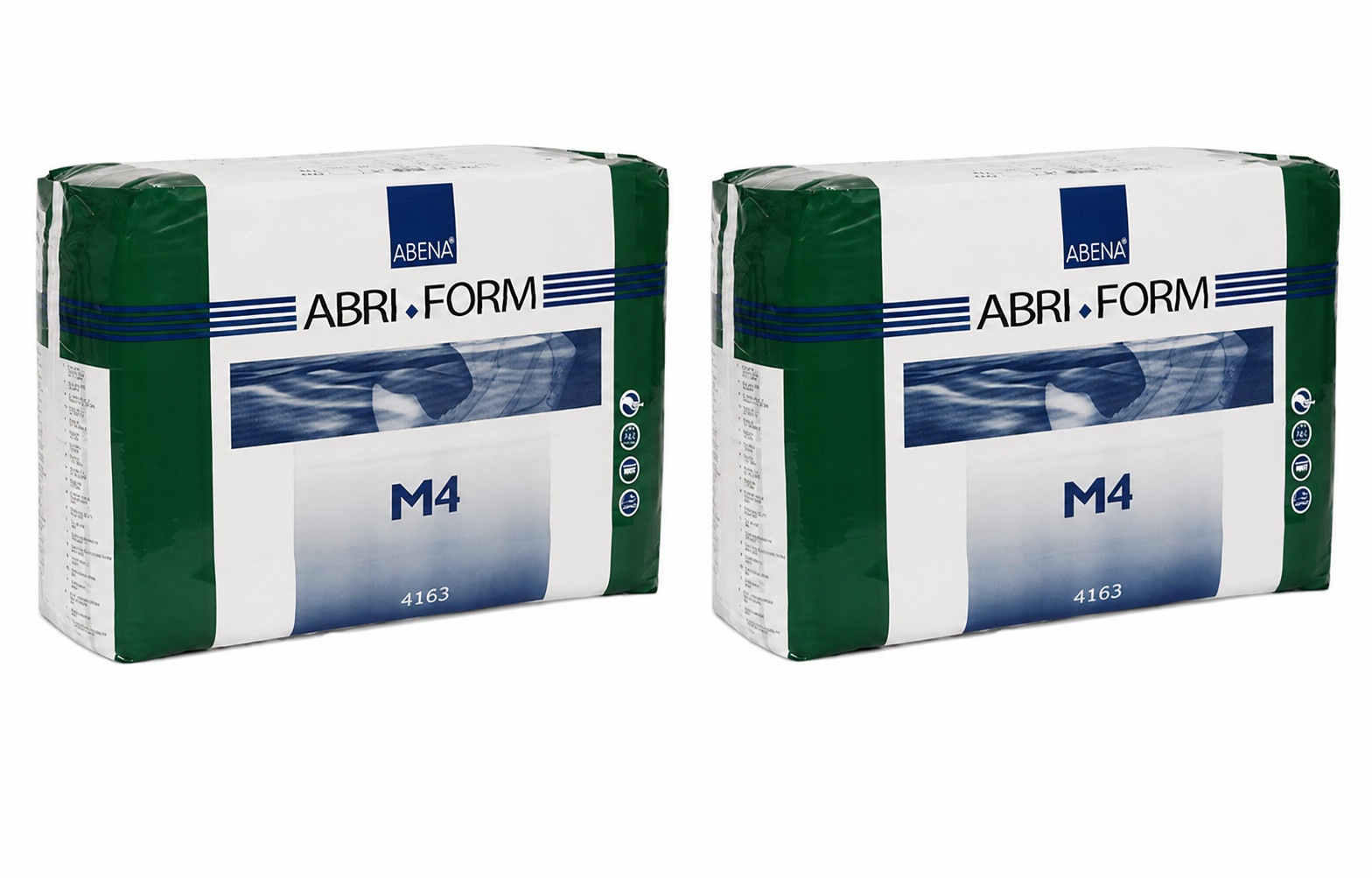 2-Pack 14-Ct Abena Abri-Form Briefs MEDIUM Comfort Plastic-Backed Level-4 White