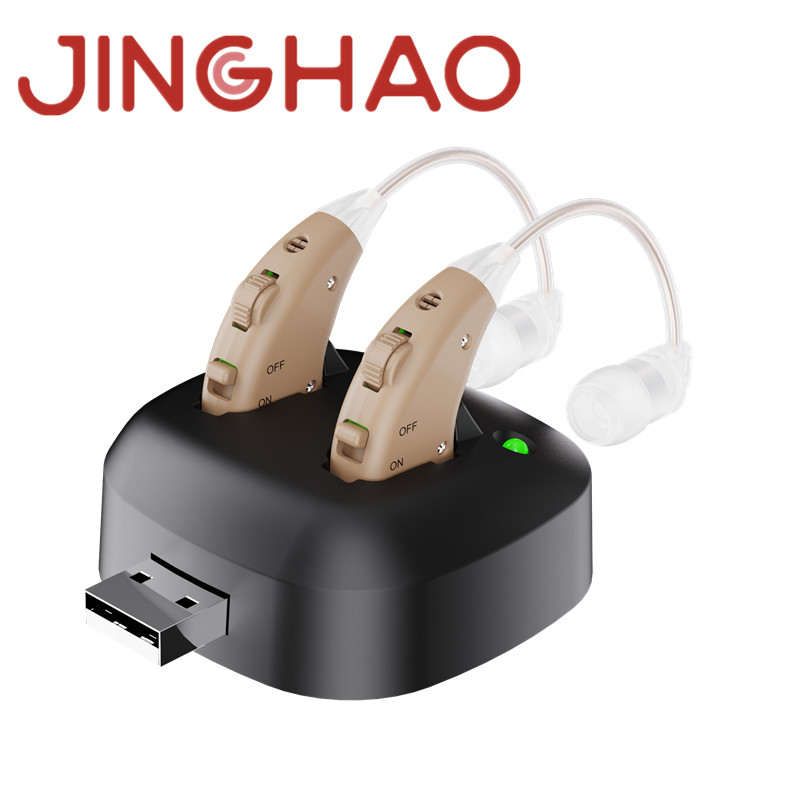 1 Pair Rechargeable Hearing Aid Sound Device Hearing Amplifier For Hearing Loss