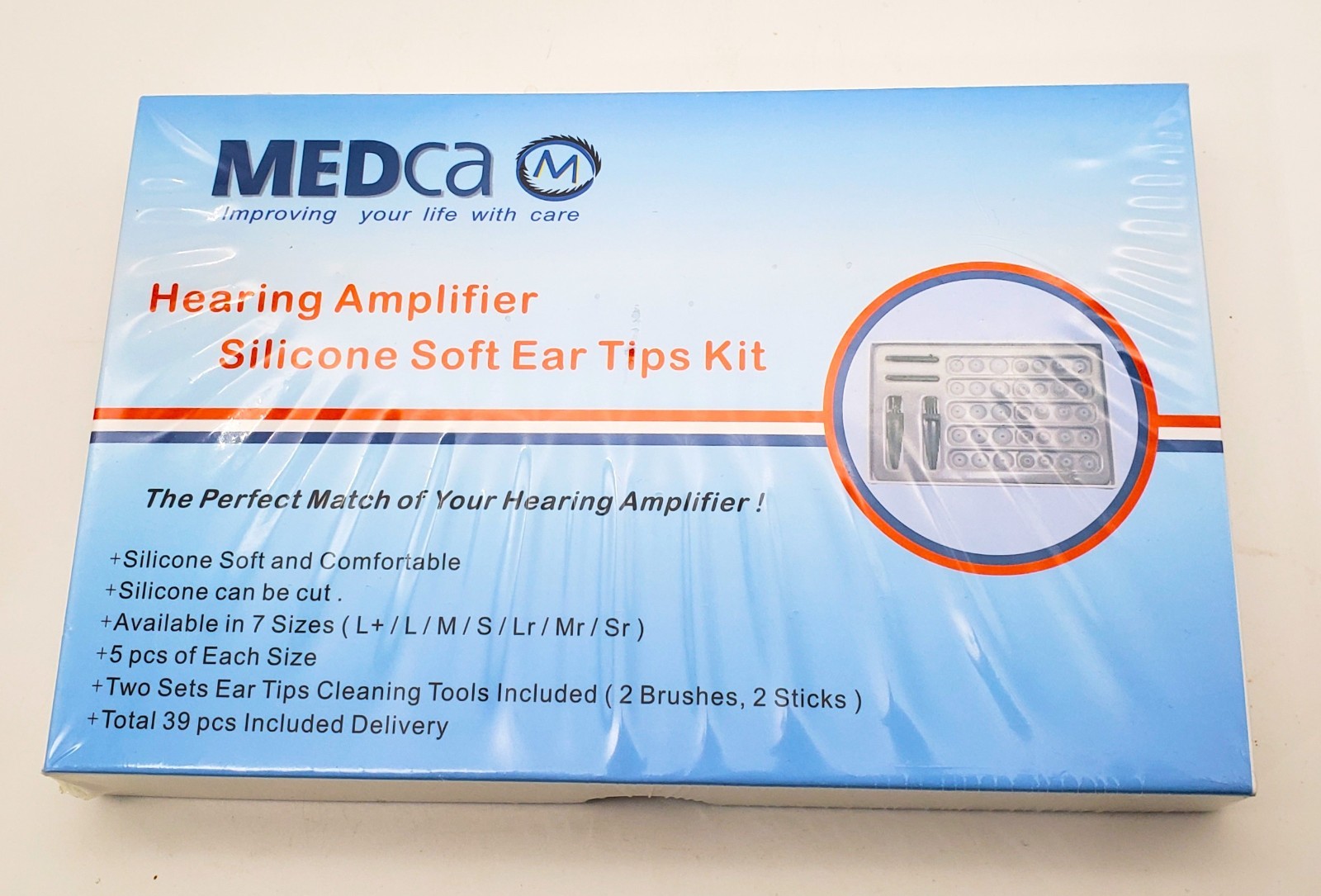 Medca Hearing Amplifier Silicone Soft Ear Tips Kit (39 Pieces) NIB – Free Ship