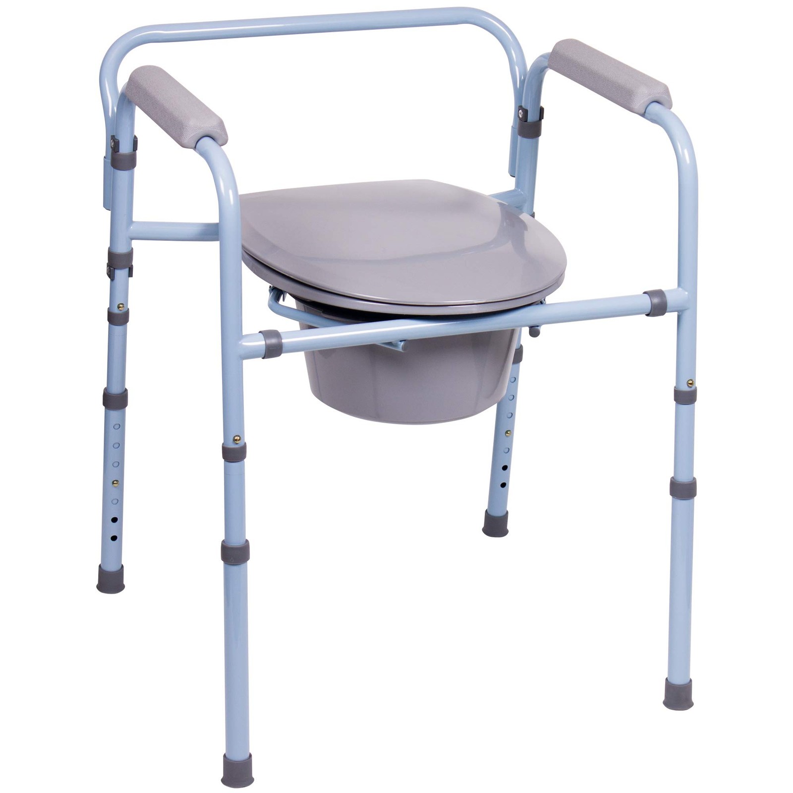 Carex 3-In-1 Folding Bedside Commode And Raised Toilet Seat Portable Toilet