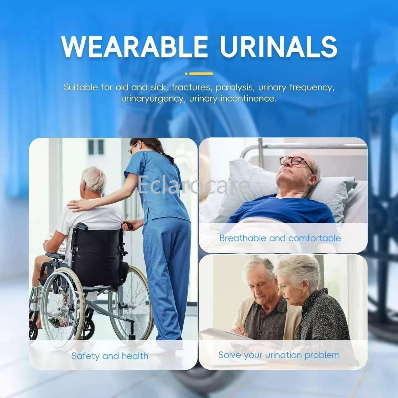 2000ml 1000ml 500ml Men Wearable Urinal Reusable Protable Silicone Urine Leg Bag