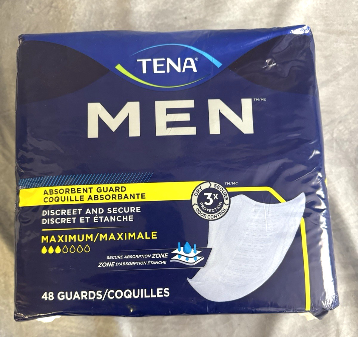 Tena – Men Absorbent Guard (48 Count) – Maximum Protection Pads