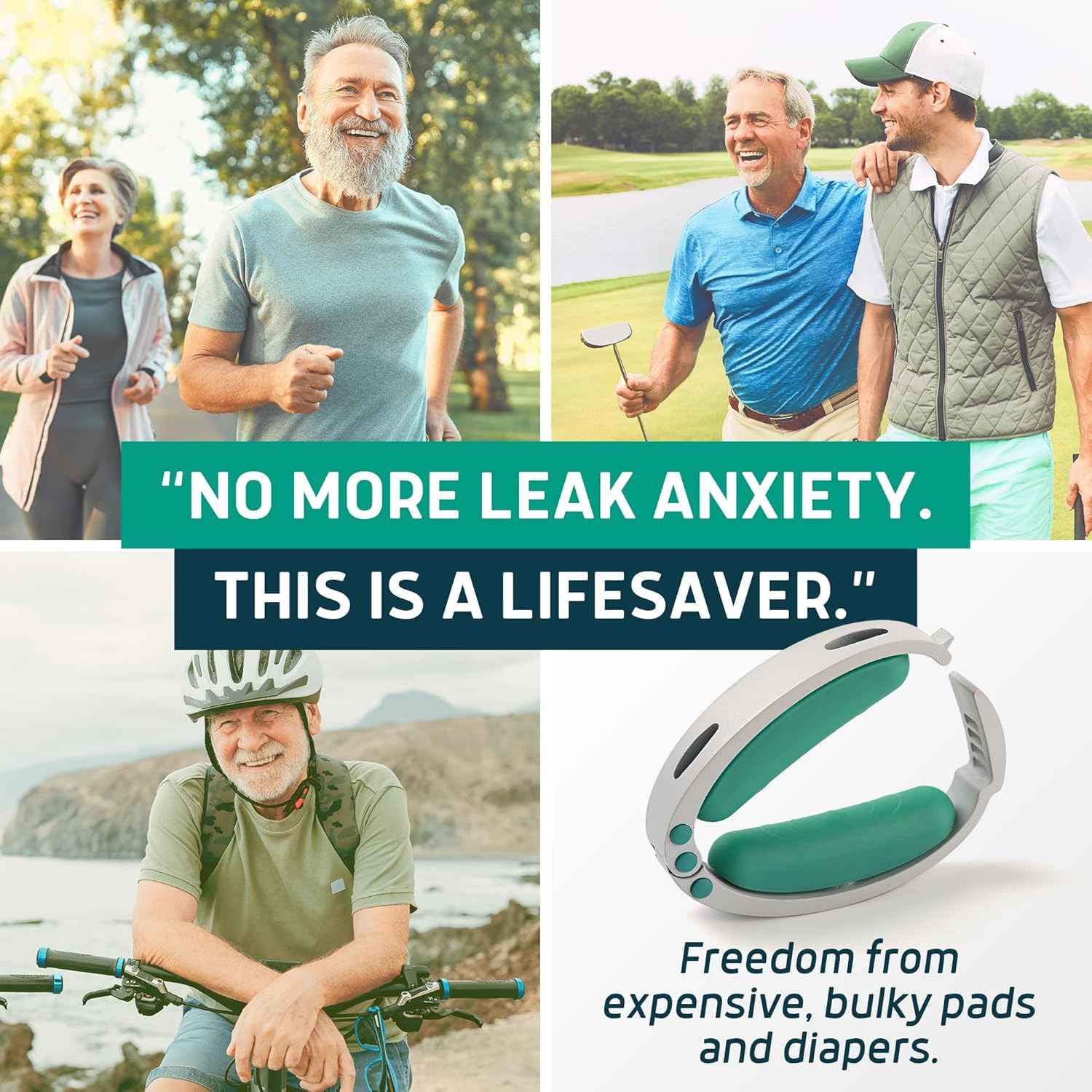 Confidence Clamp – the Original Incontinence Clamp for Men with 3 Removable Top