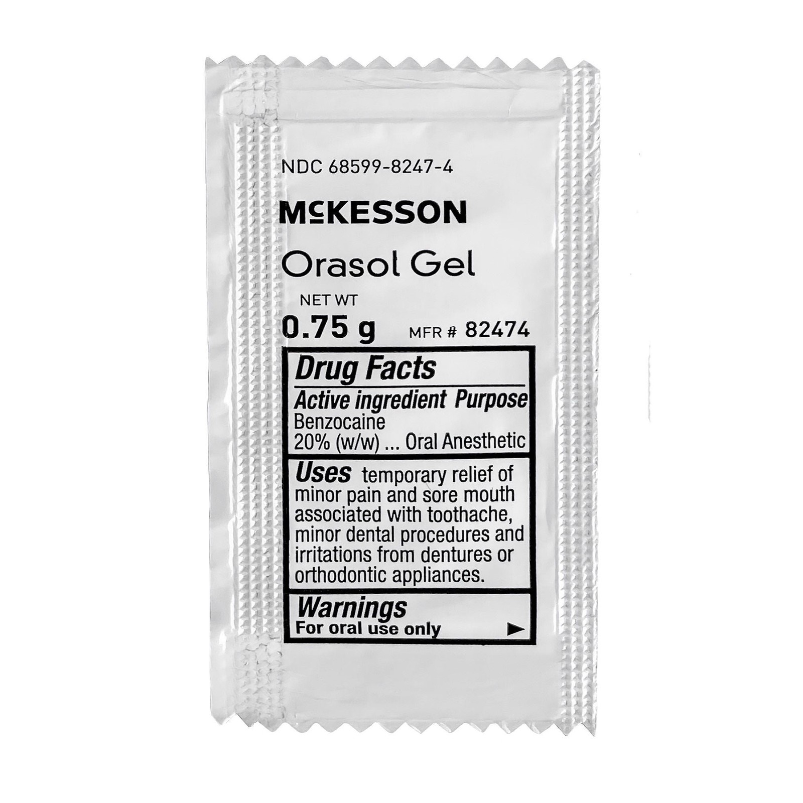 McKesson Peppermint Flavor Oral Pain Relief Benzocaine Oral Gel 0.75 Gram