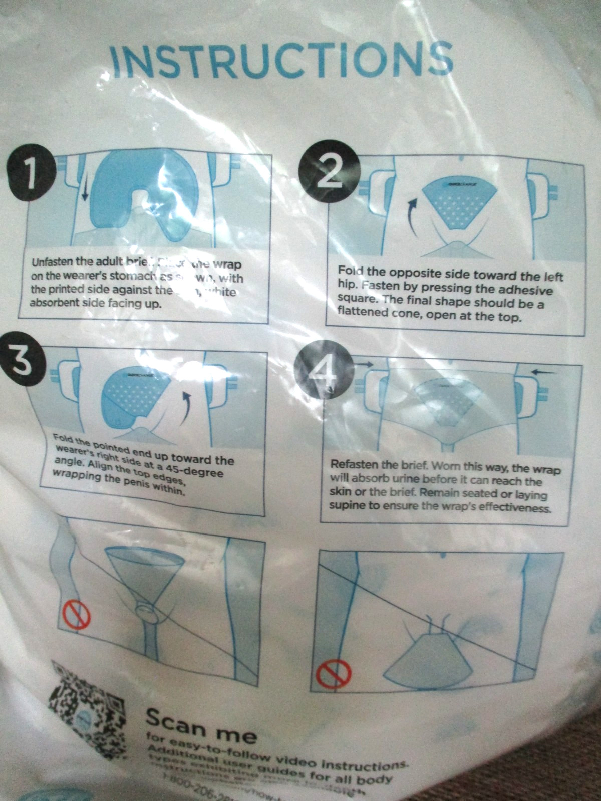 QuickChange Male Incontinence Wrap Maximum Absorbency One Size 35 CT