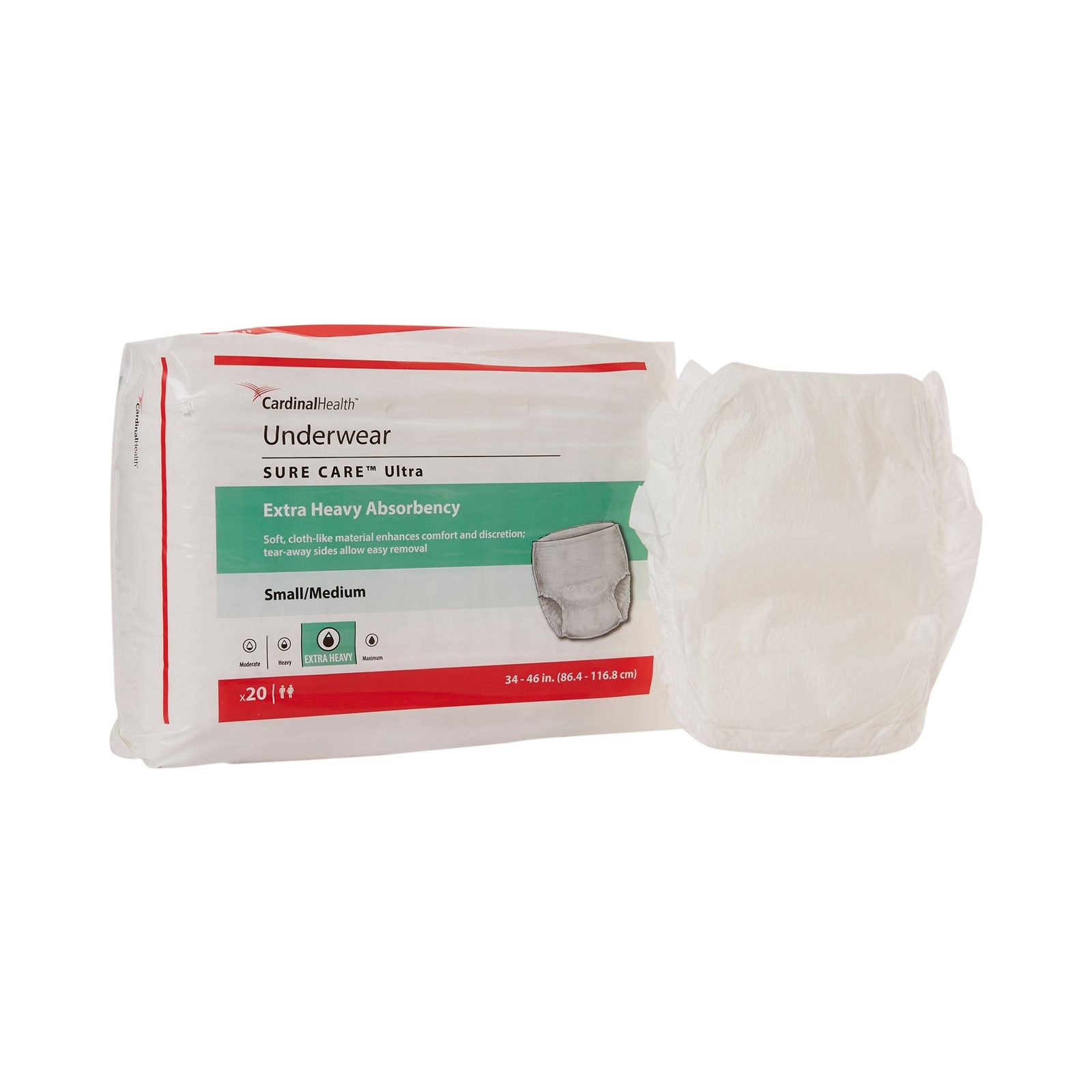 Cardinal Health Underwear Sure Care Ultra Small/Medium 34″ – 46″ PK of 20