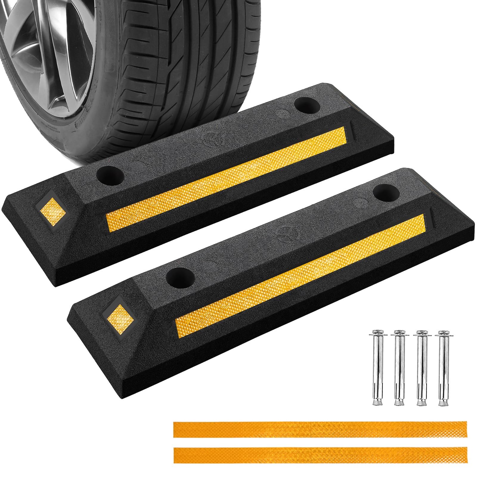 Acymner 2 Pack Rubber Parking Guide Blocks