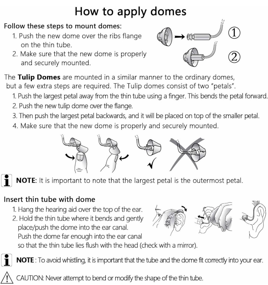MEDCA Hearing aid Standard Receiver Tulip Domes (Pack of 10)