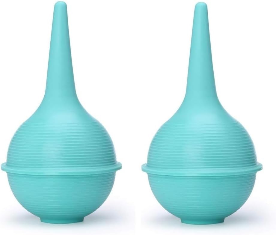 Baby Nasal Aspirator and Ear Wax Bulb Syringe, Green, 3 Oz, Pack of 2