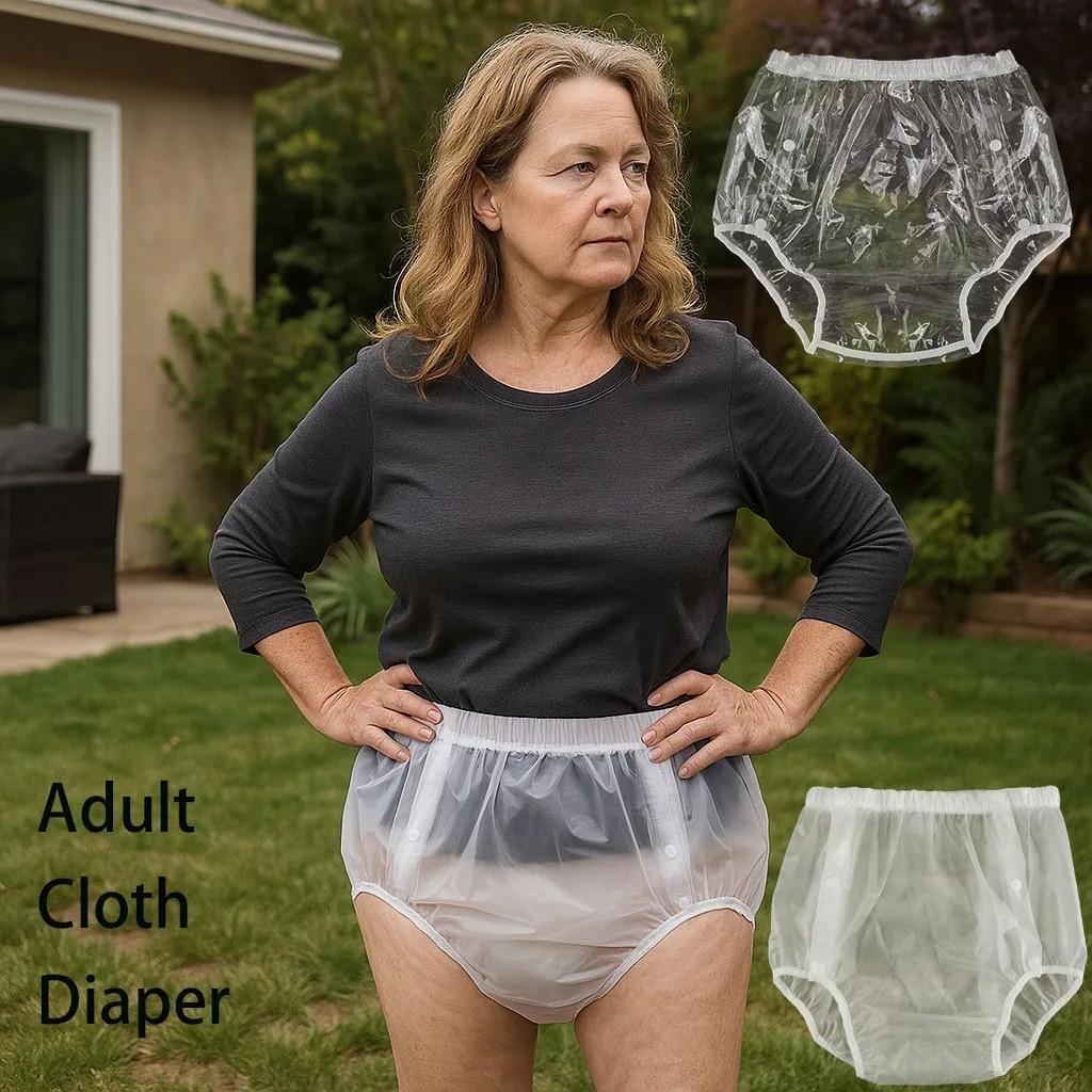 New Design Side Snap Button Sand Transparent Adult Diaper Reusable Washable