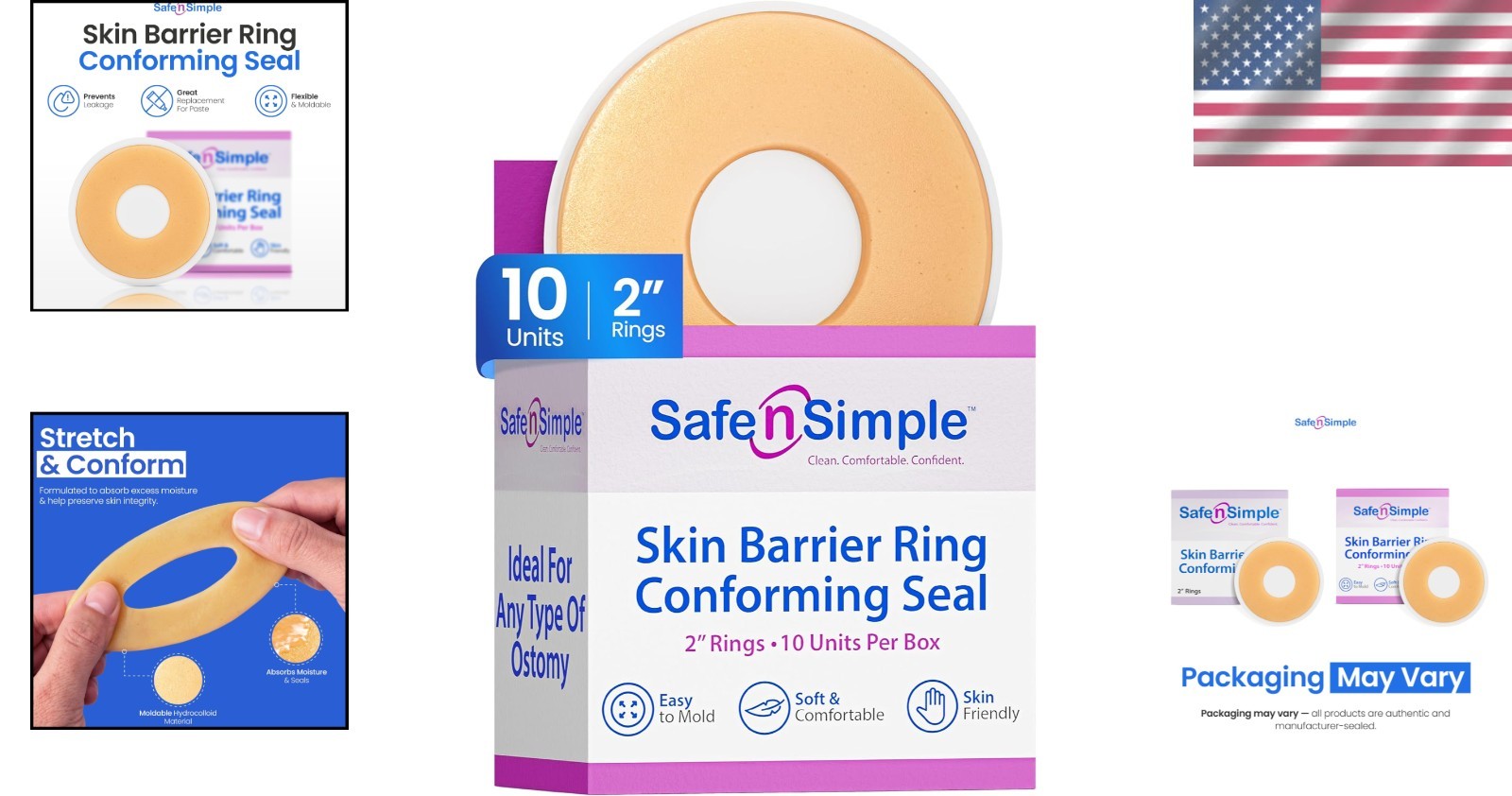 Sterile 2″ Stoma Barrier Rings – 10-Piece Pack of Flexible Adhesive Seals