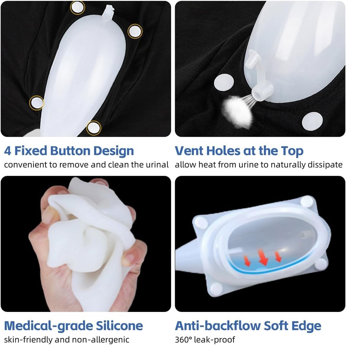 Condom Catheters for Elderly Men Age 80 – Wearable Urinal Underwear with Sili…