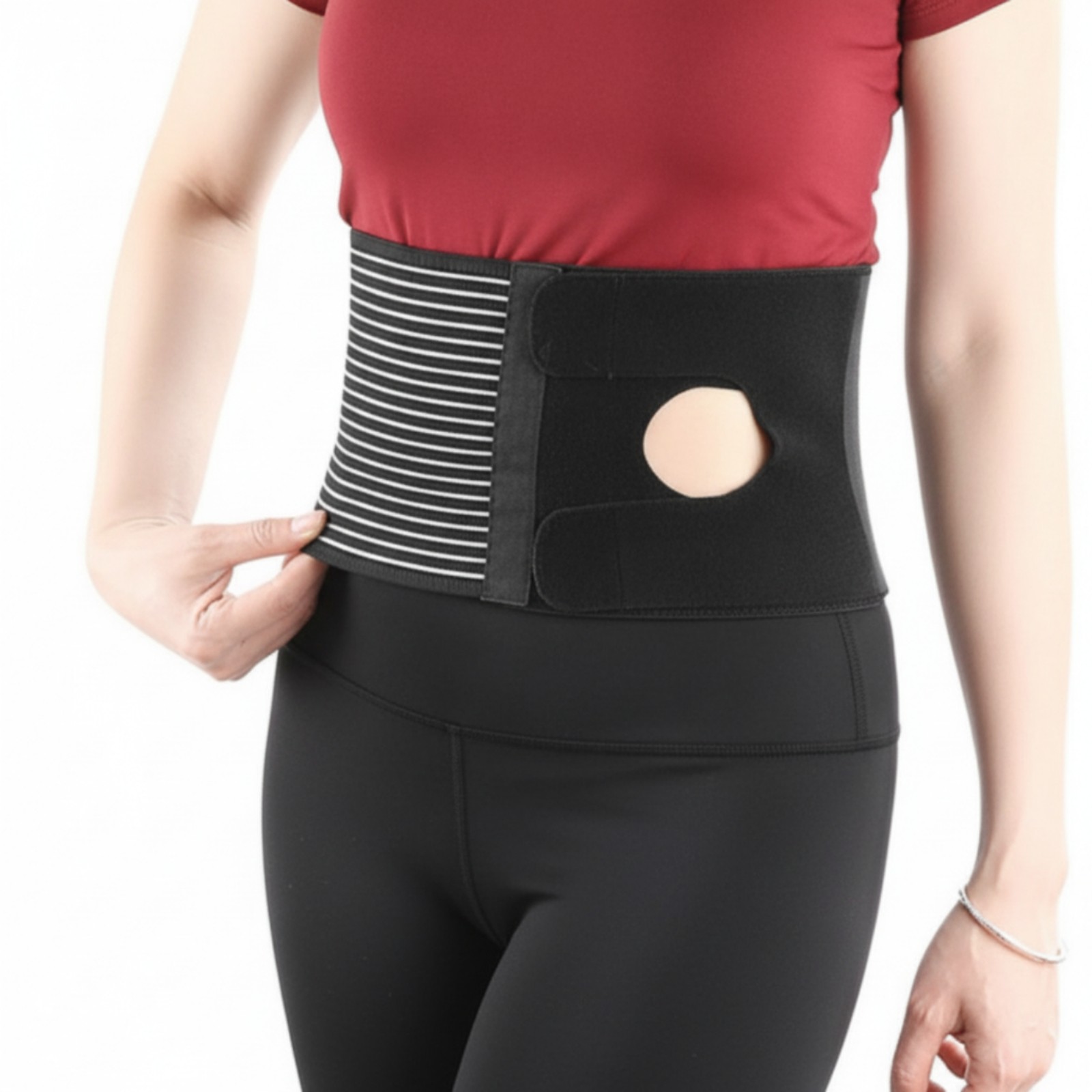 U-Shaped Ostomy Belt Supportive Adjustable Stoma Wrap Lightweight for Recovery
