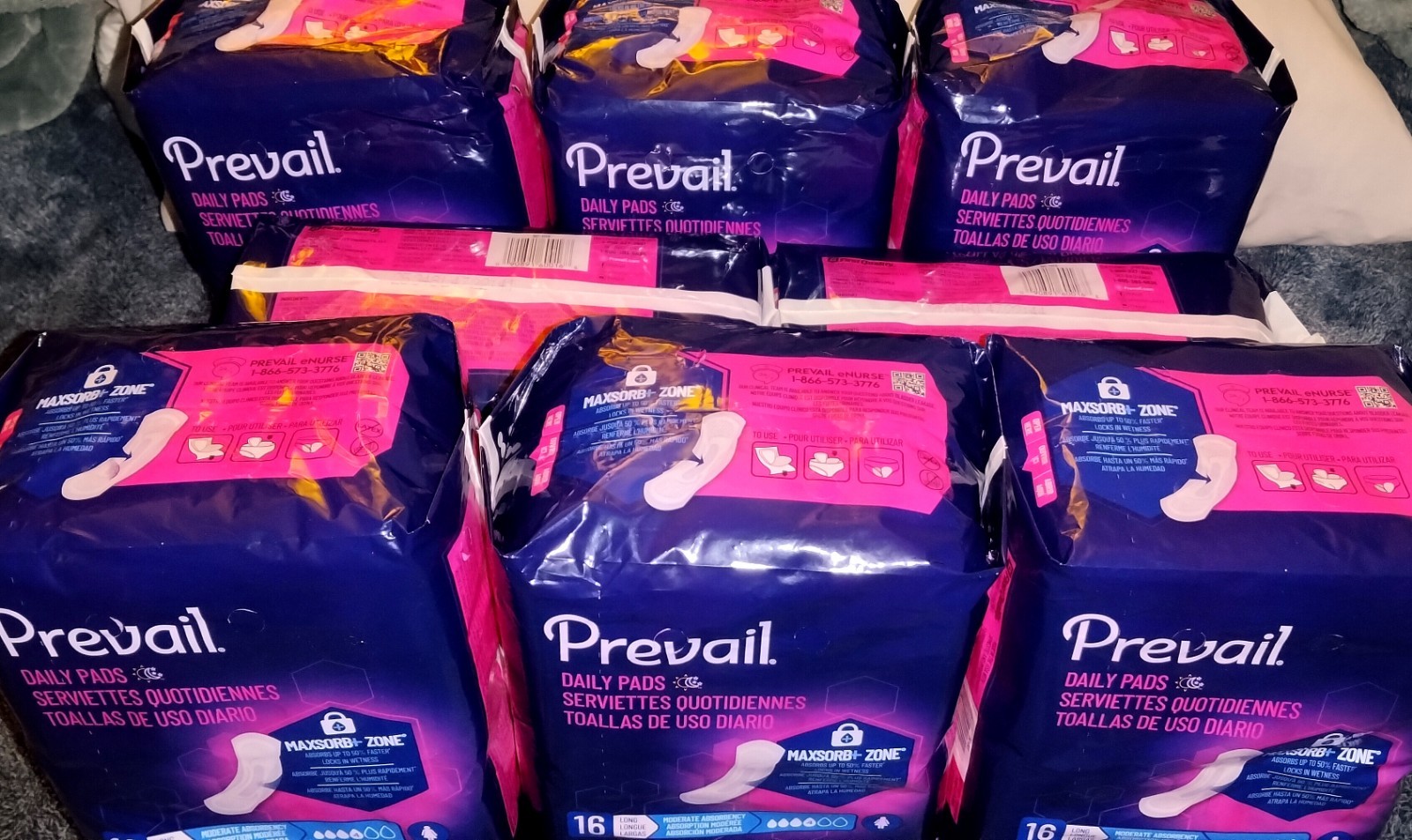 Prevail Daily Disposable Pads – 16 Count Per Package – Lot Of 8 Packages – NEW!