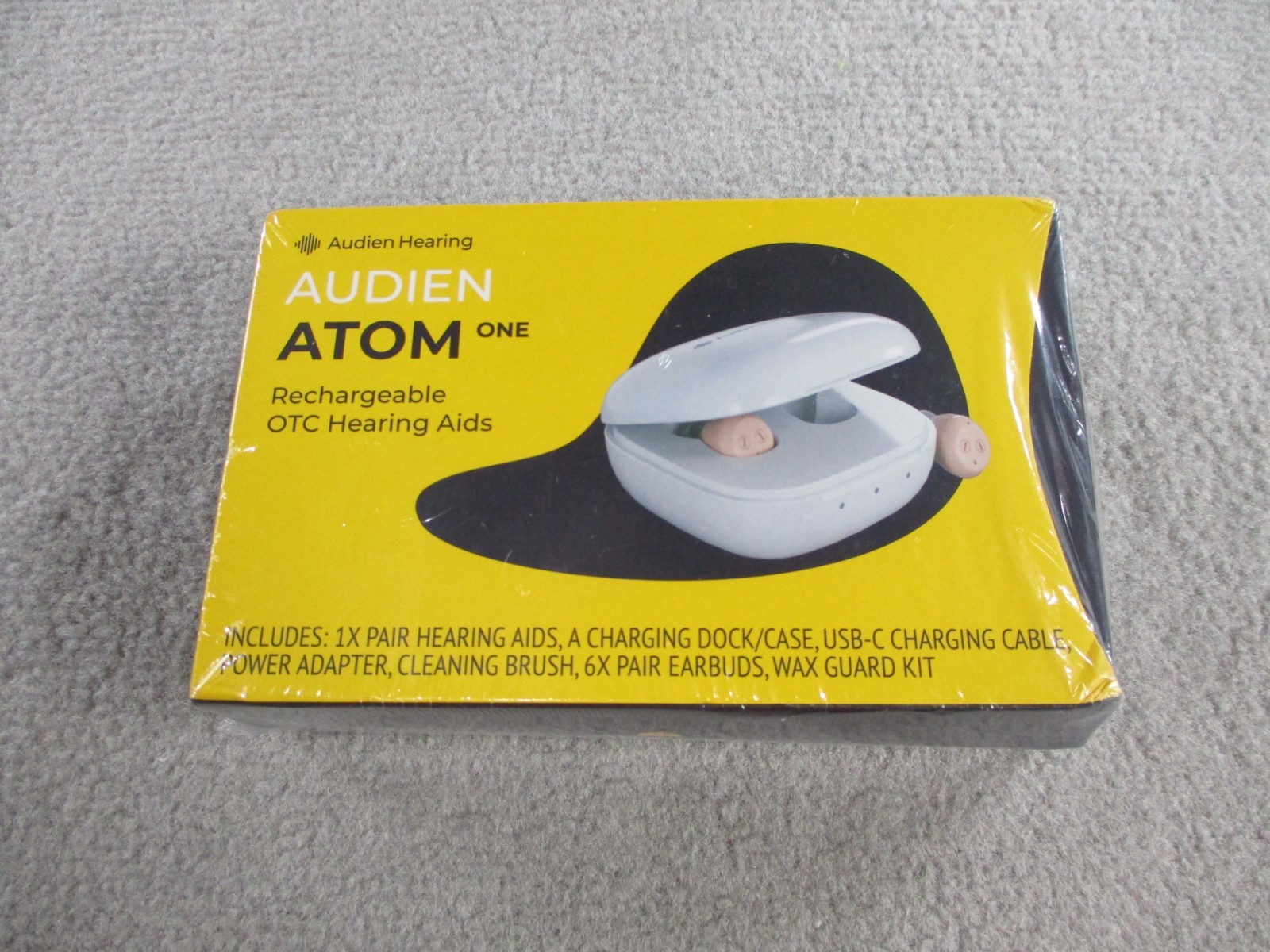 Audien Atom One Rechargeable OTC Hearing Aids New Sealed