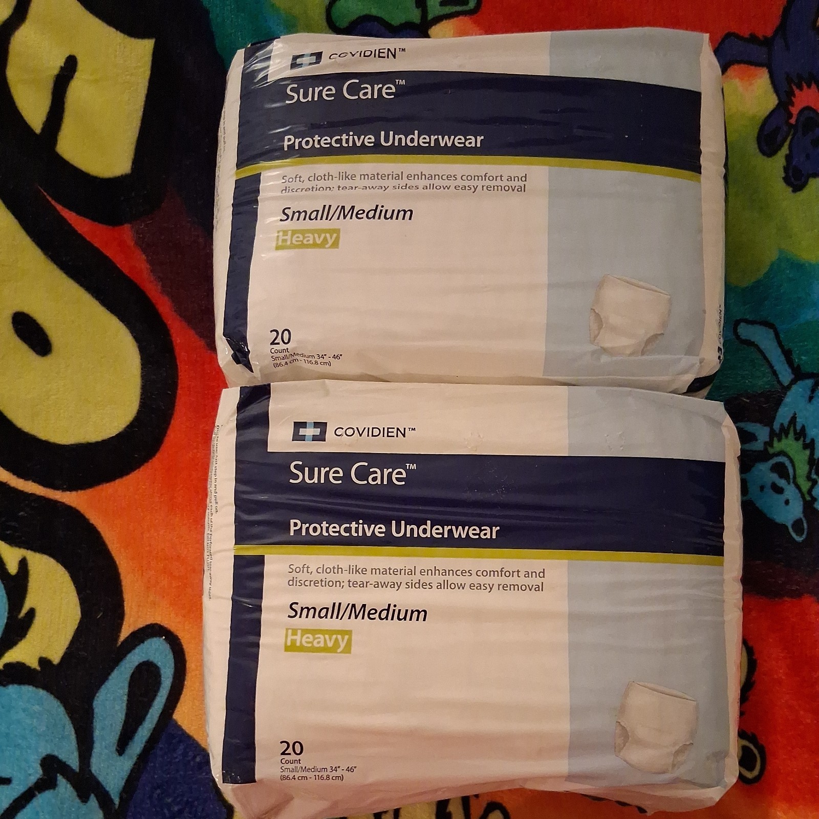 2- Covidien Sure Care Protective Underwear Small/Medium 34″- 46″
