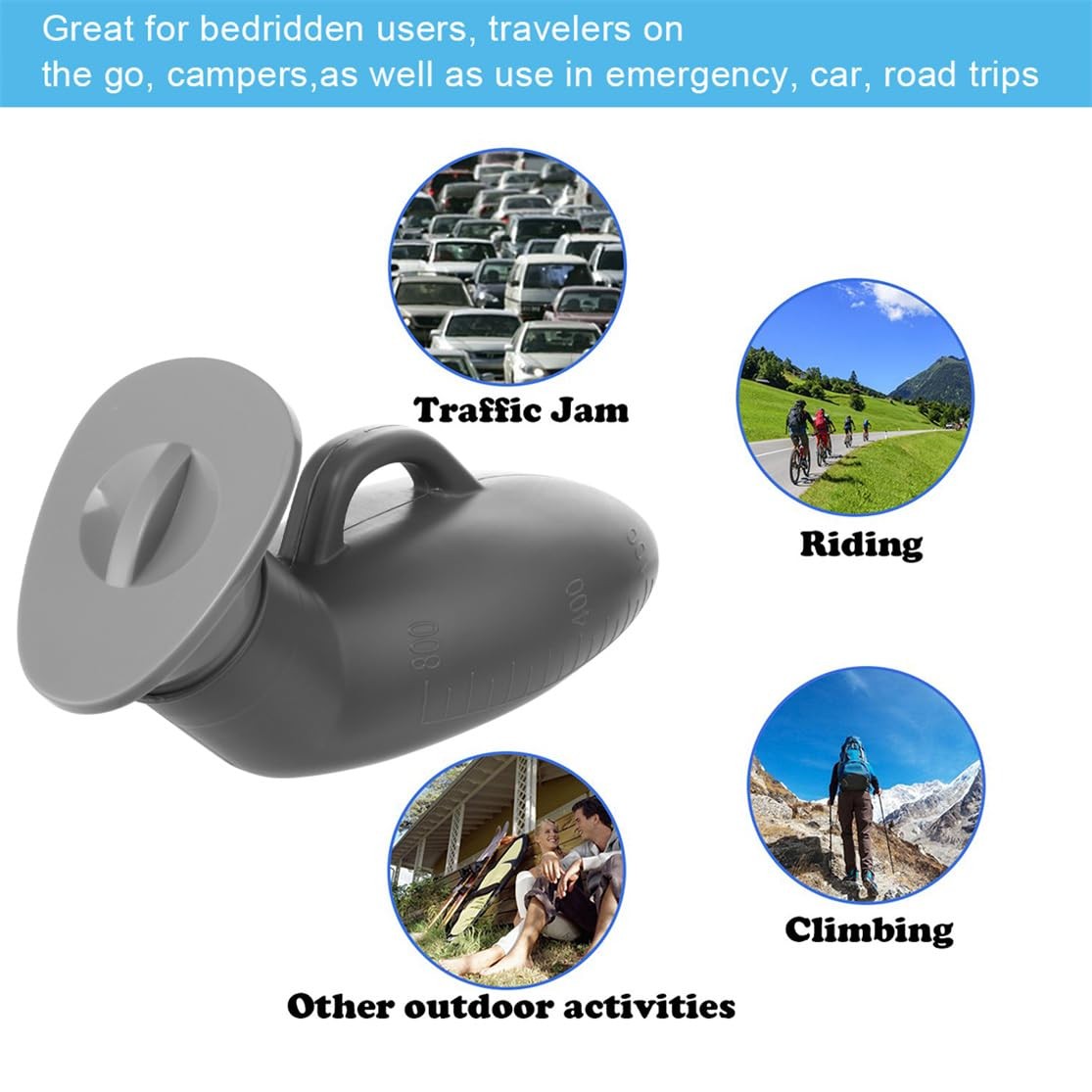 Urinal Bottle Urinals for Men 800ML Plastic Pee Bottle Portable Male Urinals …