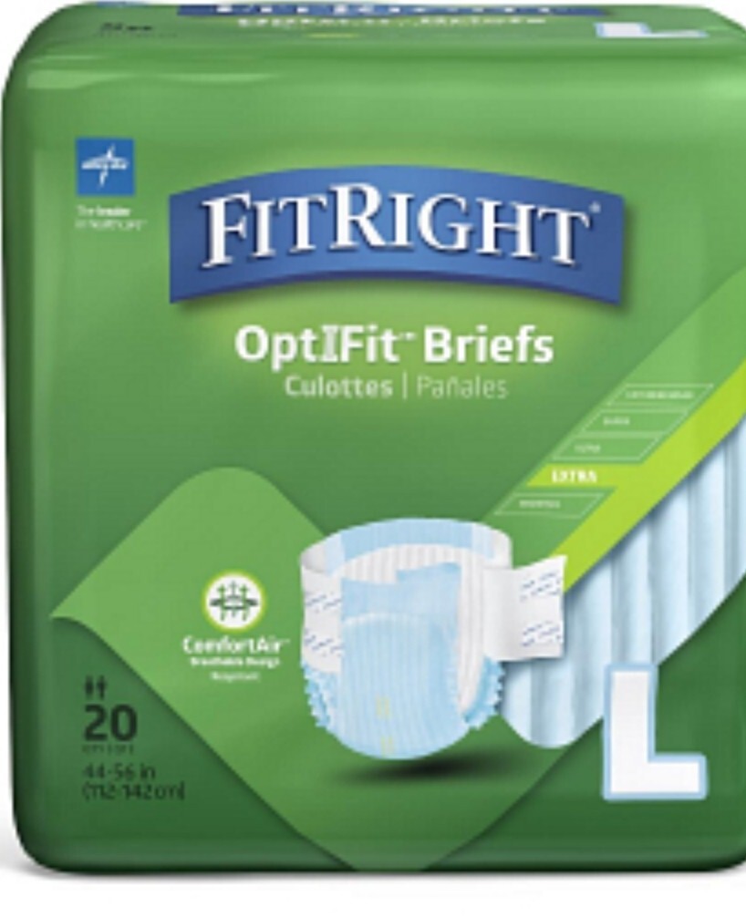 Medline FitRight Ultra Large Disposable Briefs – 20 Count