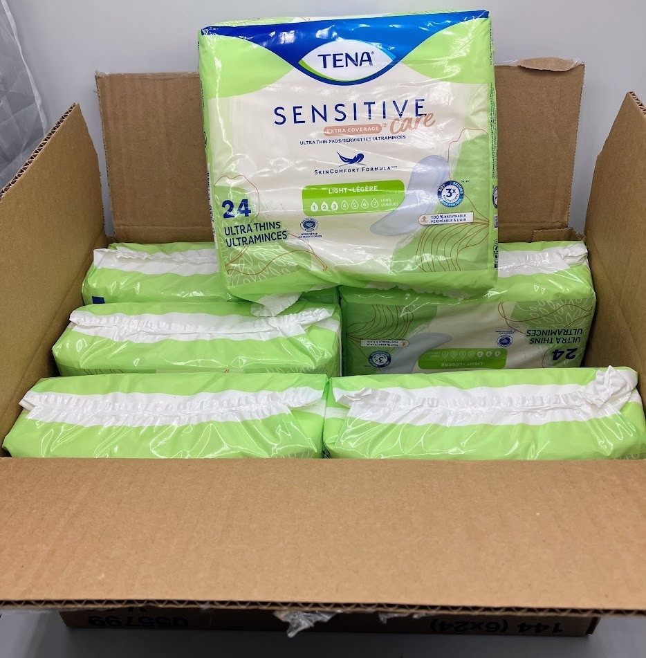 6 Packs of Tena Intimates Ultra Thin Light Incontinence Pad Long 24 Ct-144 Total
