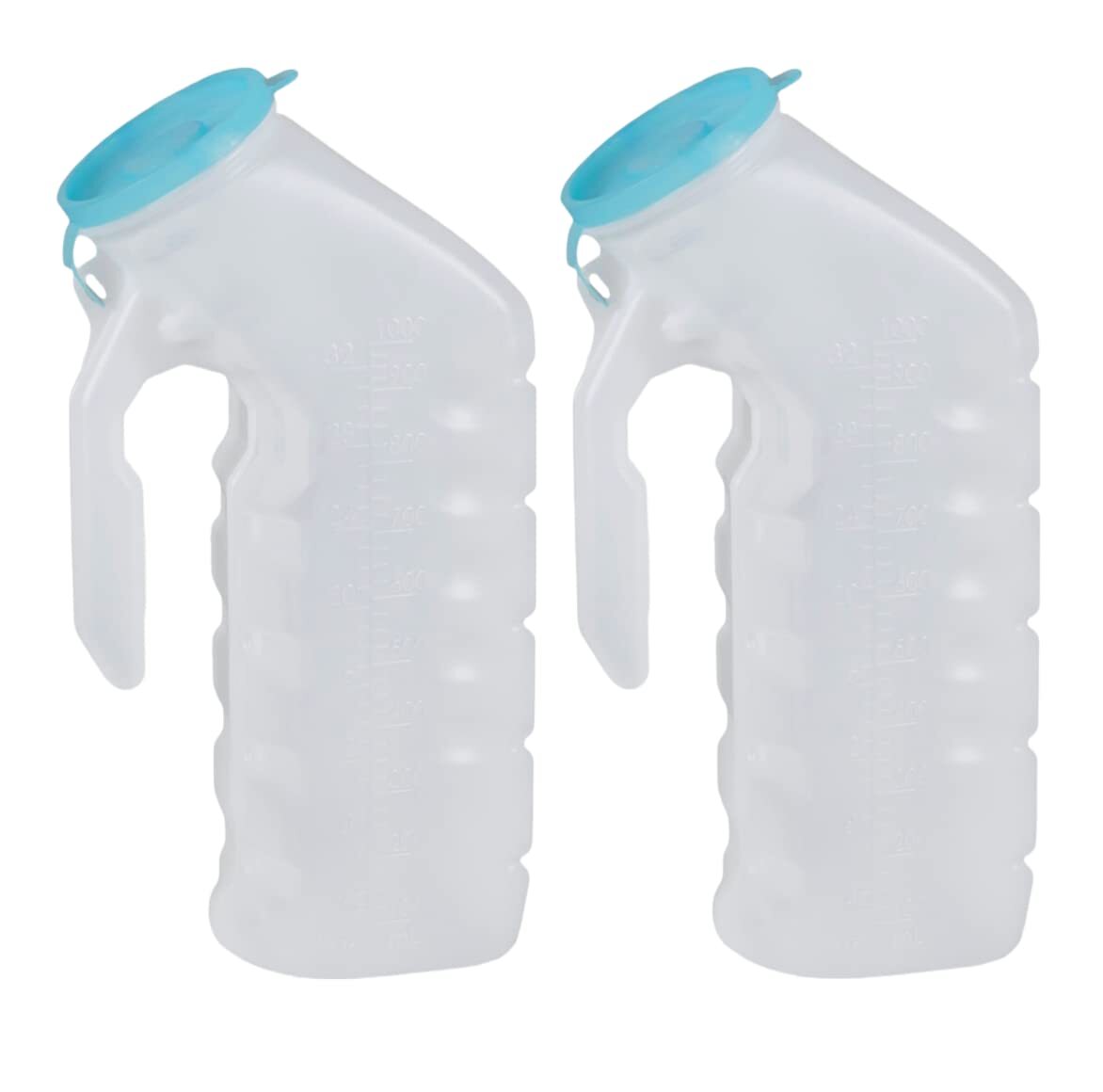 Male Urinal with Glow in The Dark Cover 32oz Pack of 2 Portable Pee Bottles f…