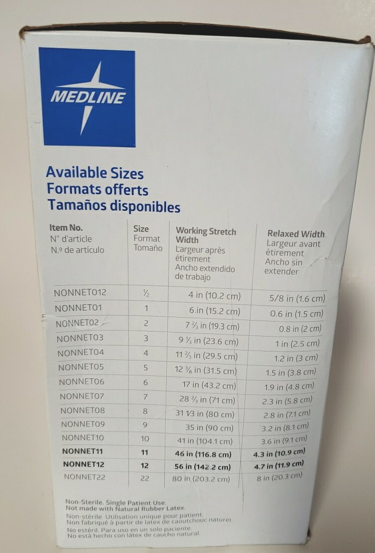Medline Stretch Tubular Elastic Dressing Retention Nets Size 11