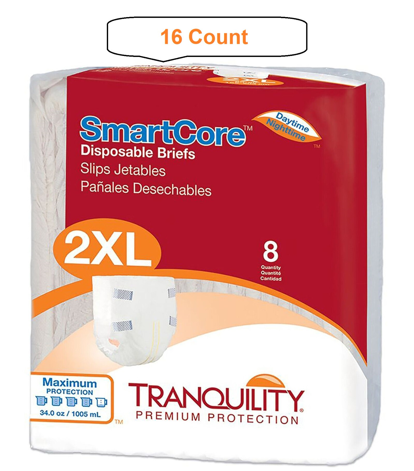 Tranquility Incontinence Brief XXL 60″ – 80″ Breathable Heavy Absorb 2315, 16 Ct