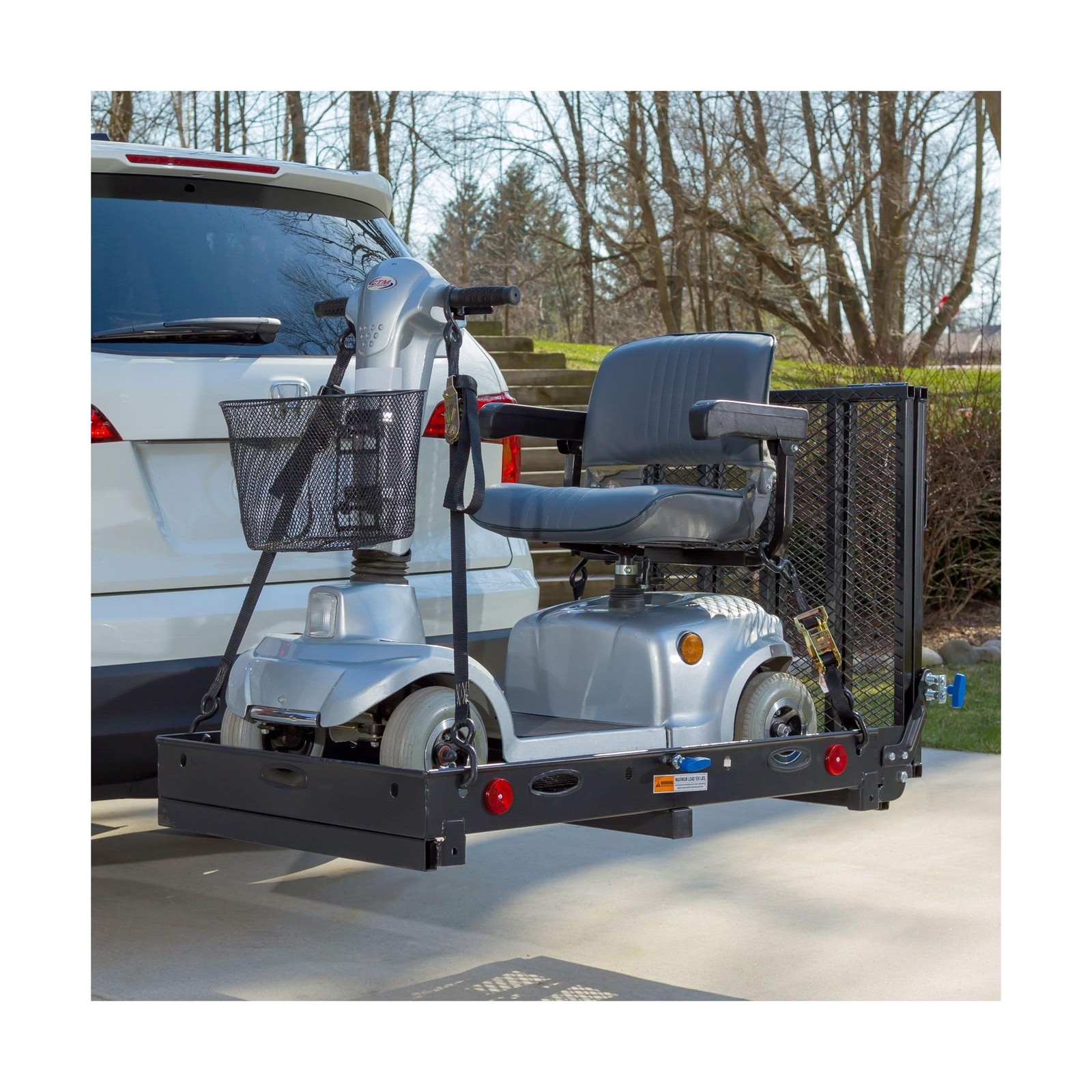 Silver Spring Folding Steel Wheelchair Carrier with Ramp & Hitch Mount, 48″ x…
