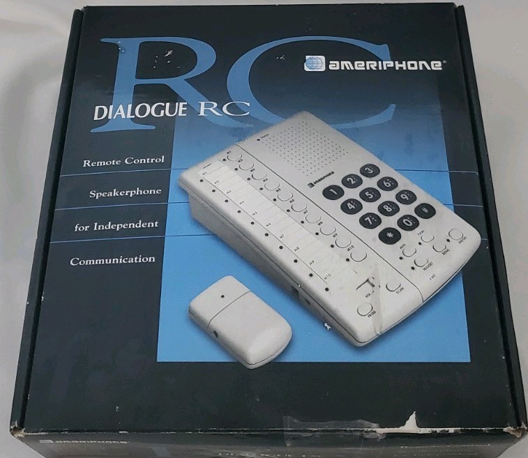 Ameriphone Dialogue RC-200 Hearing Impaired Telephone Base Unit RC200 w/ Remote
