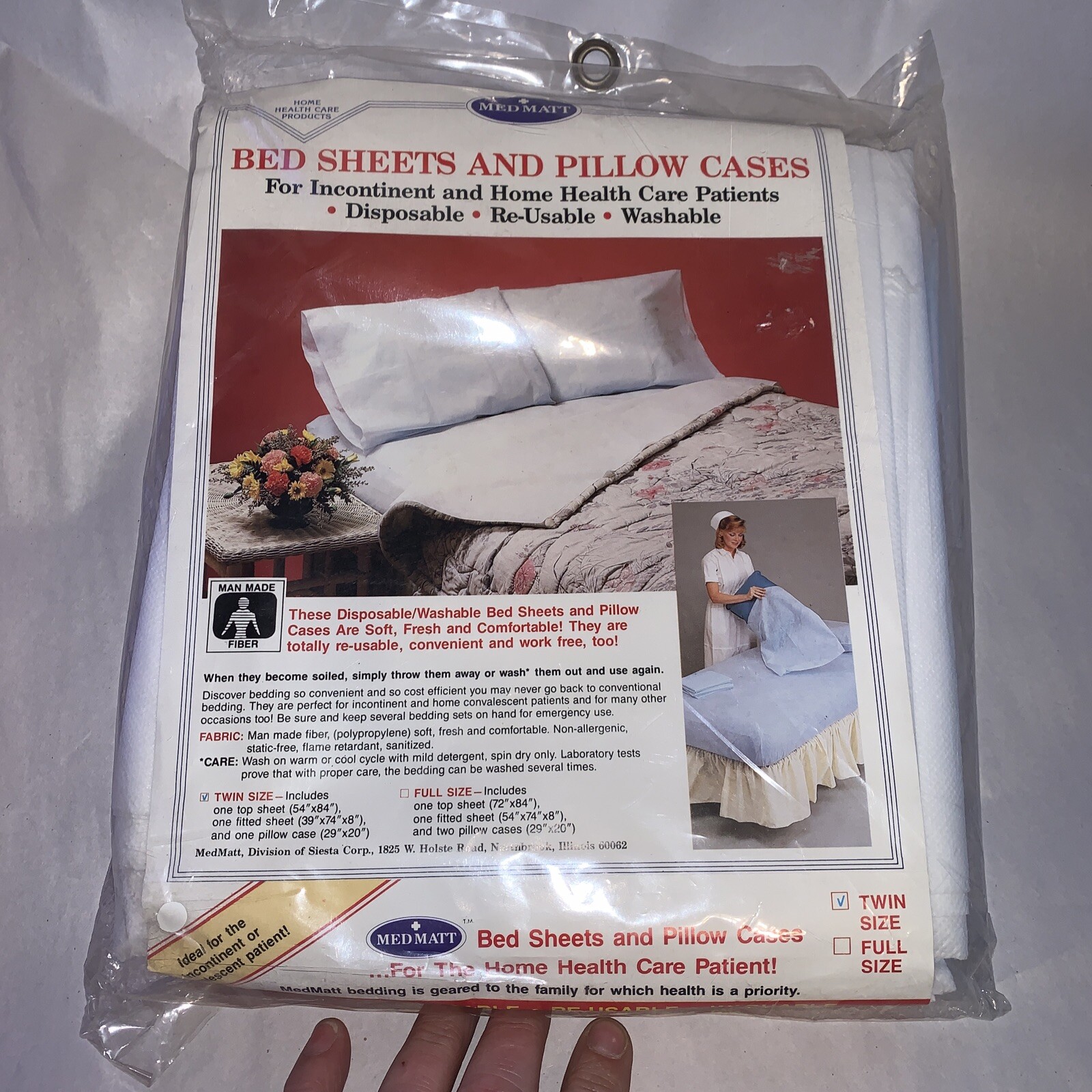 Med Matt Bed Sheets And Pillow Cases Home Health Care Fire Resistant Twin New