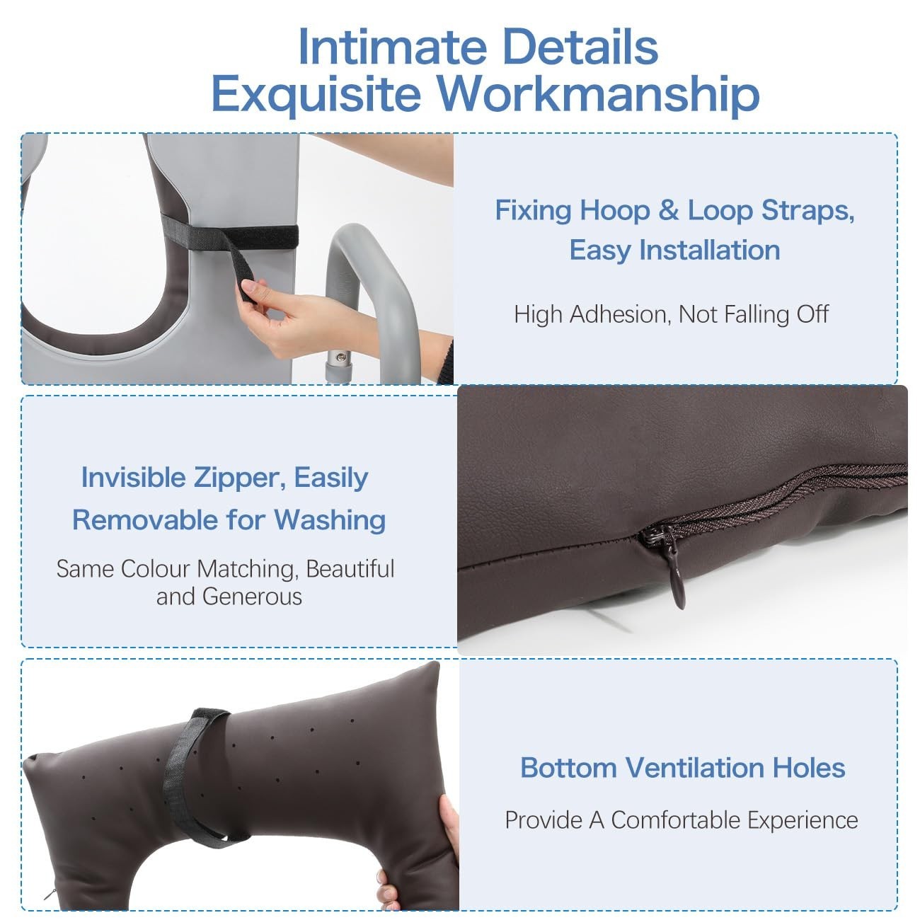 Bedside Commode Cushion Soft Seat Pad Toilet/Shower/Bedside Universal Fit Coffee
