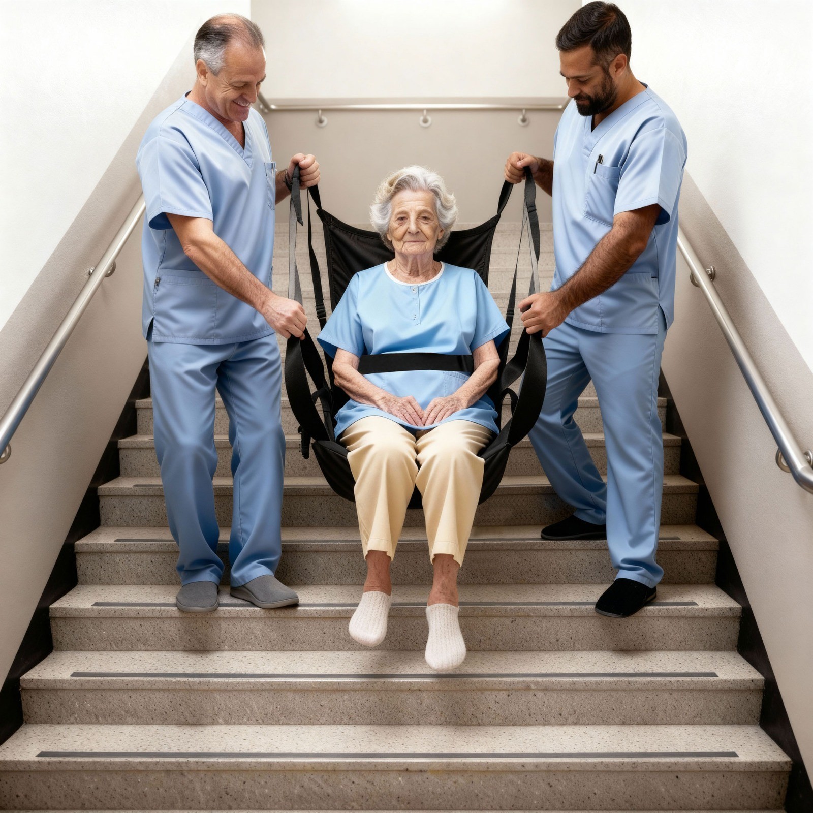 Patient Elderly Mobility Lift Transfer Chair Sling Moving Stair Car Wheelchair