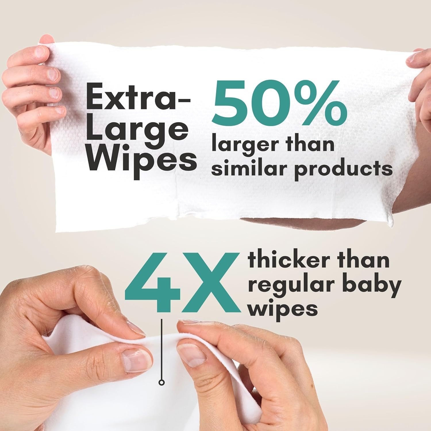 Nurture XL Ultra Thick Body Wipes for Adults w/Aloe | 40 Extra Large Disposab.
