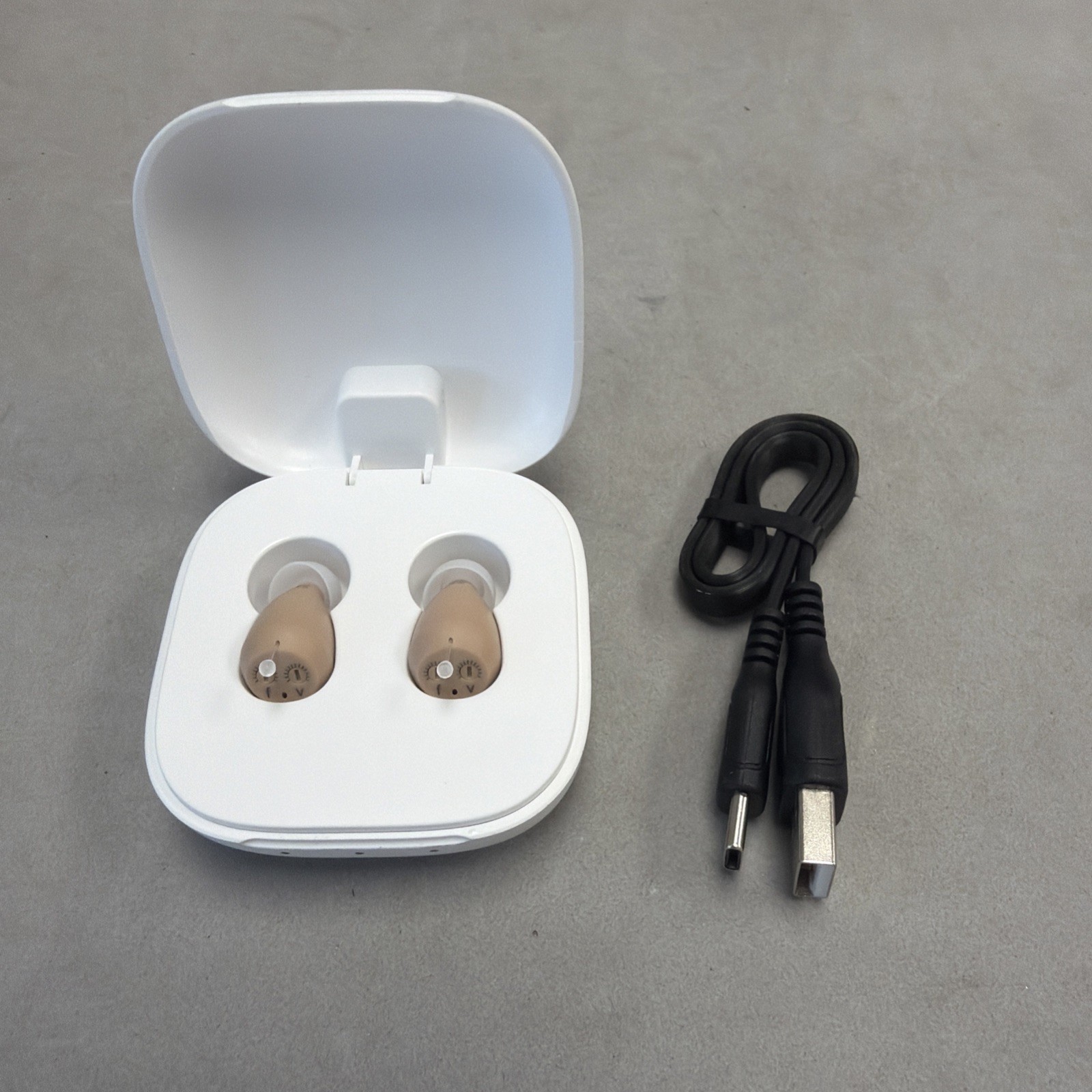 Audien Hearing Atom One OTC Rechargeable Hearing Aids Wireless Beige