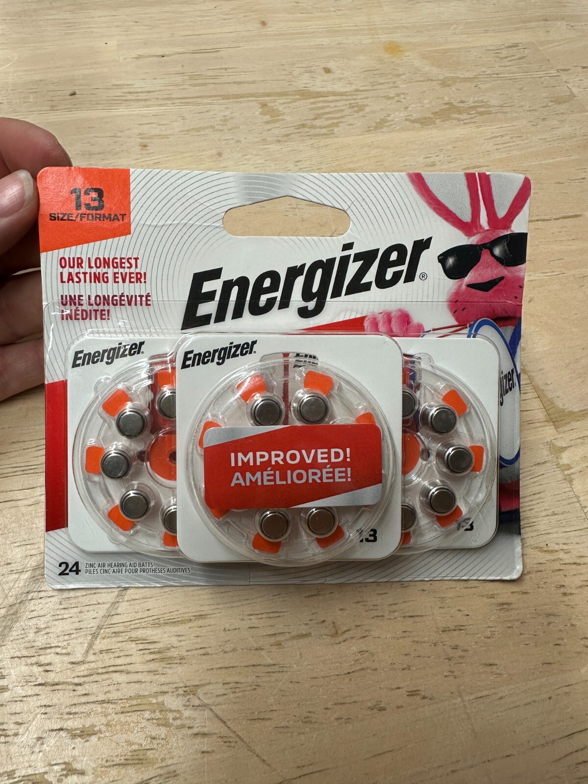 Energizer AZ13DP24 Size 13 Zinc Air Hearing Aid Batteries New 24 Pack