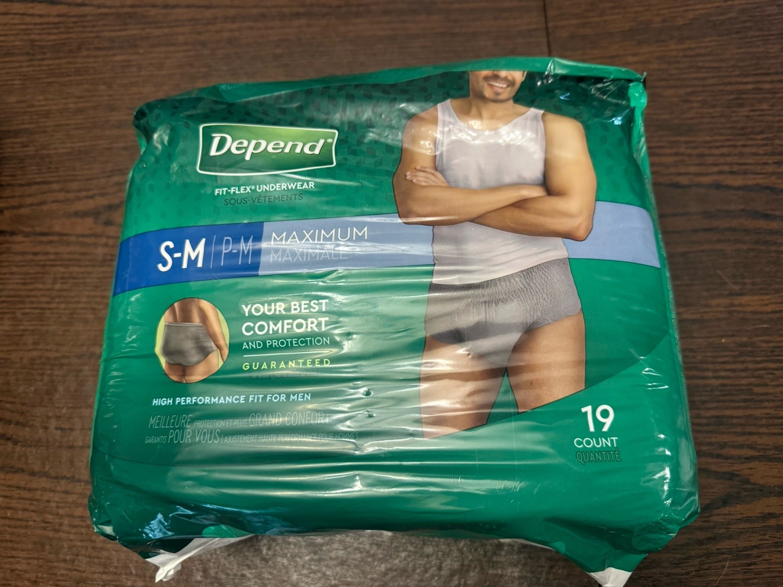 Depend Men’s Incontinence Briefs Maximum Absorbency – S/M – 19 Pcs