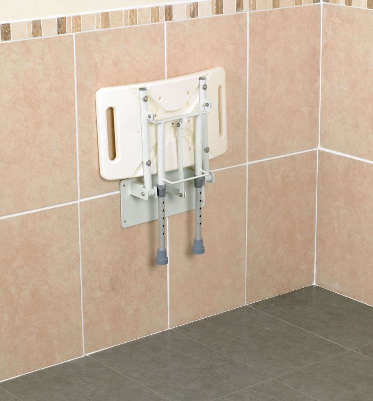 Patterson Medical 538D Wall Mount Lift-Up Shower Seat White W/ Handles – NEW