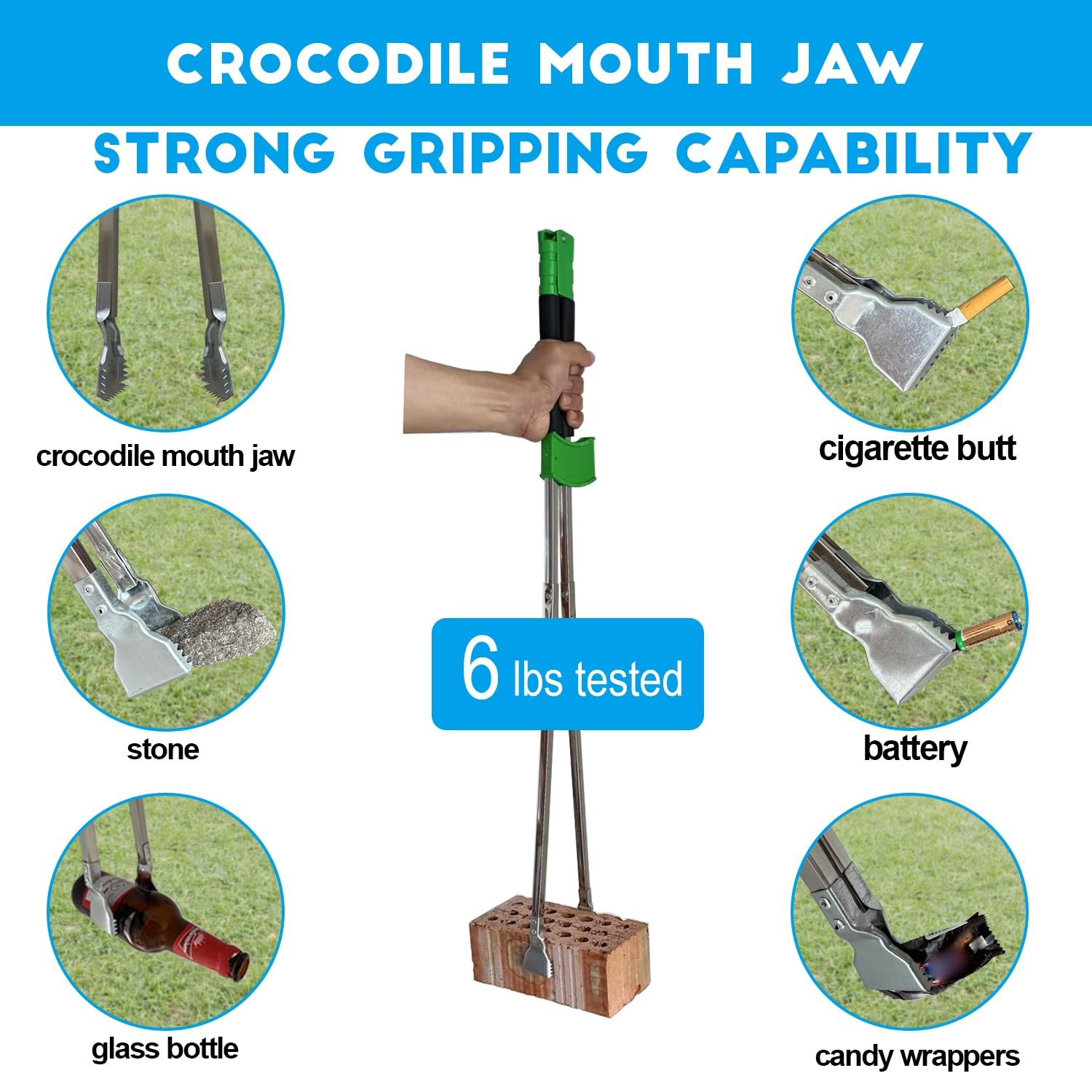 35” Long Grabber Reacher Tool Heavy Duty, Trash Picker Upper Grabber, Garbage P