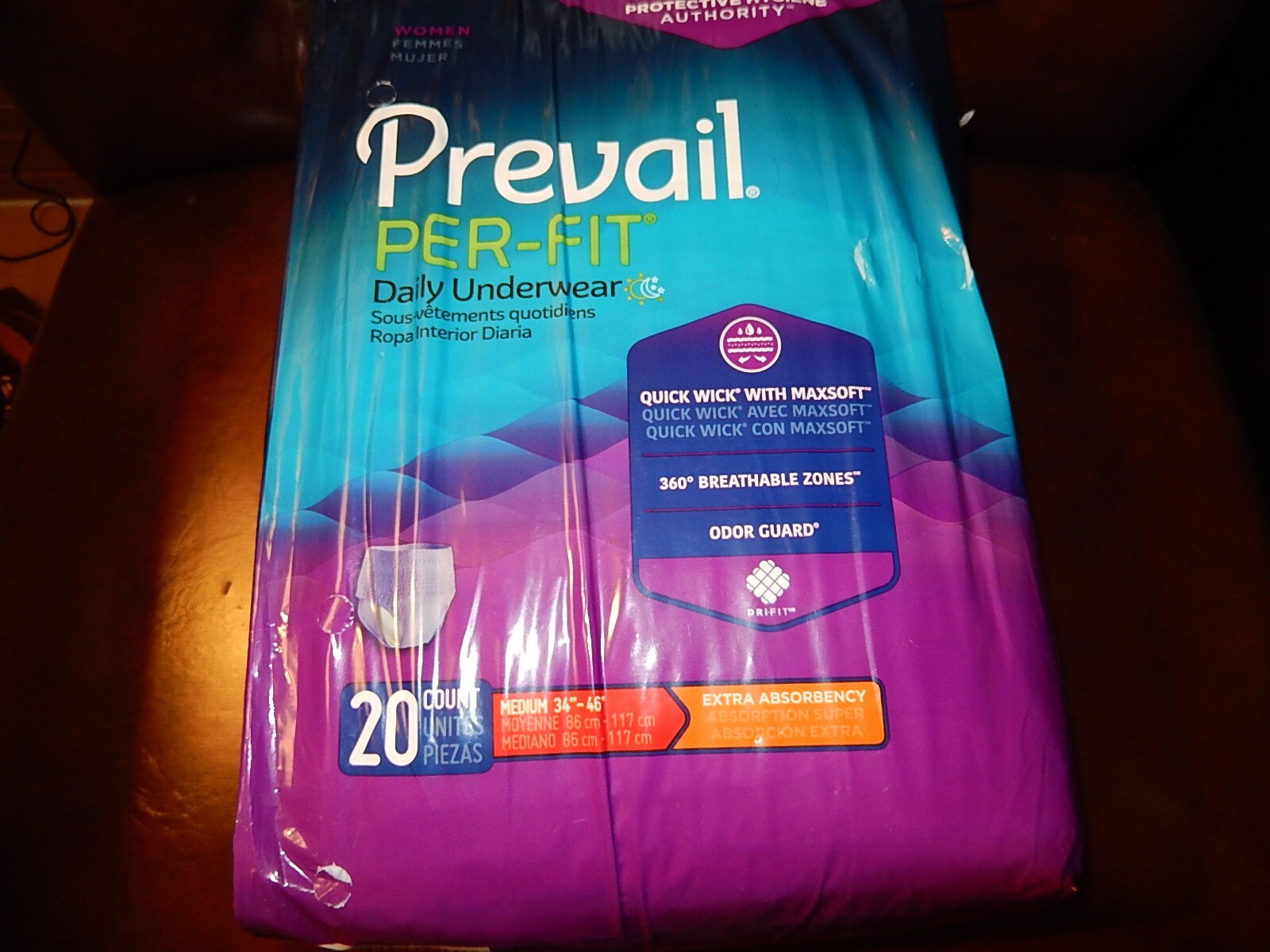 Prevail Per-Fit Women Disposable Daily Underwear Medium, Extra Absorbency, 20ct.