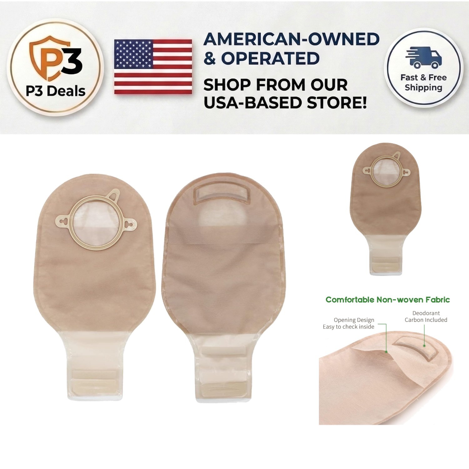 Comfortable Two-Piece Ostomy Bags – 10 PCS with Drainable Design & Odor Control