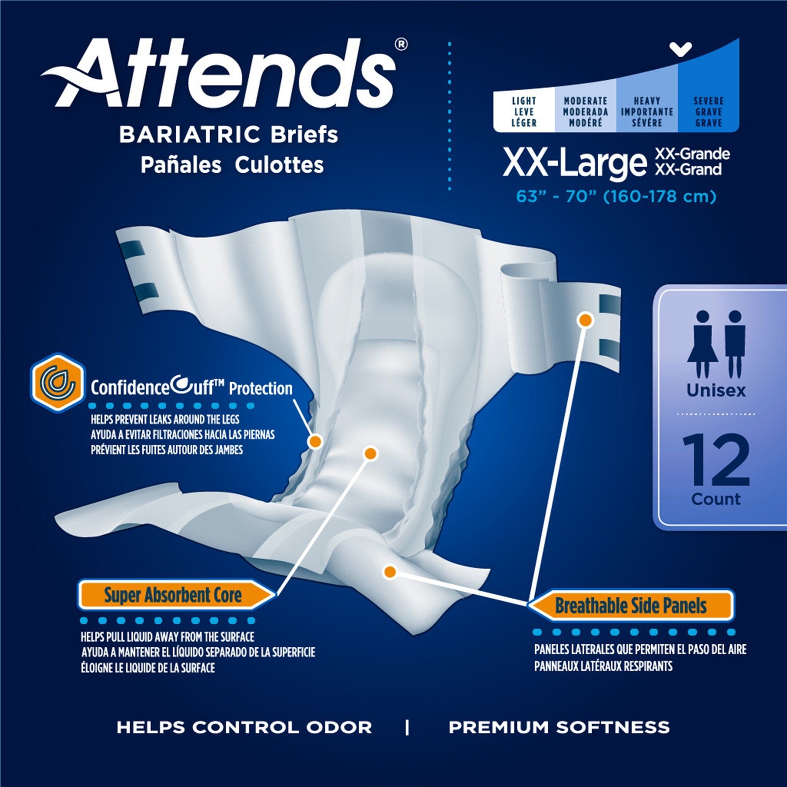Attends Bariatric Briefs, 2X-Large (CS/48)