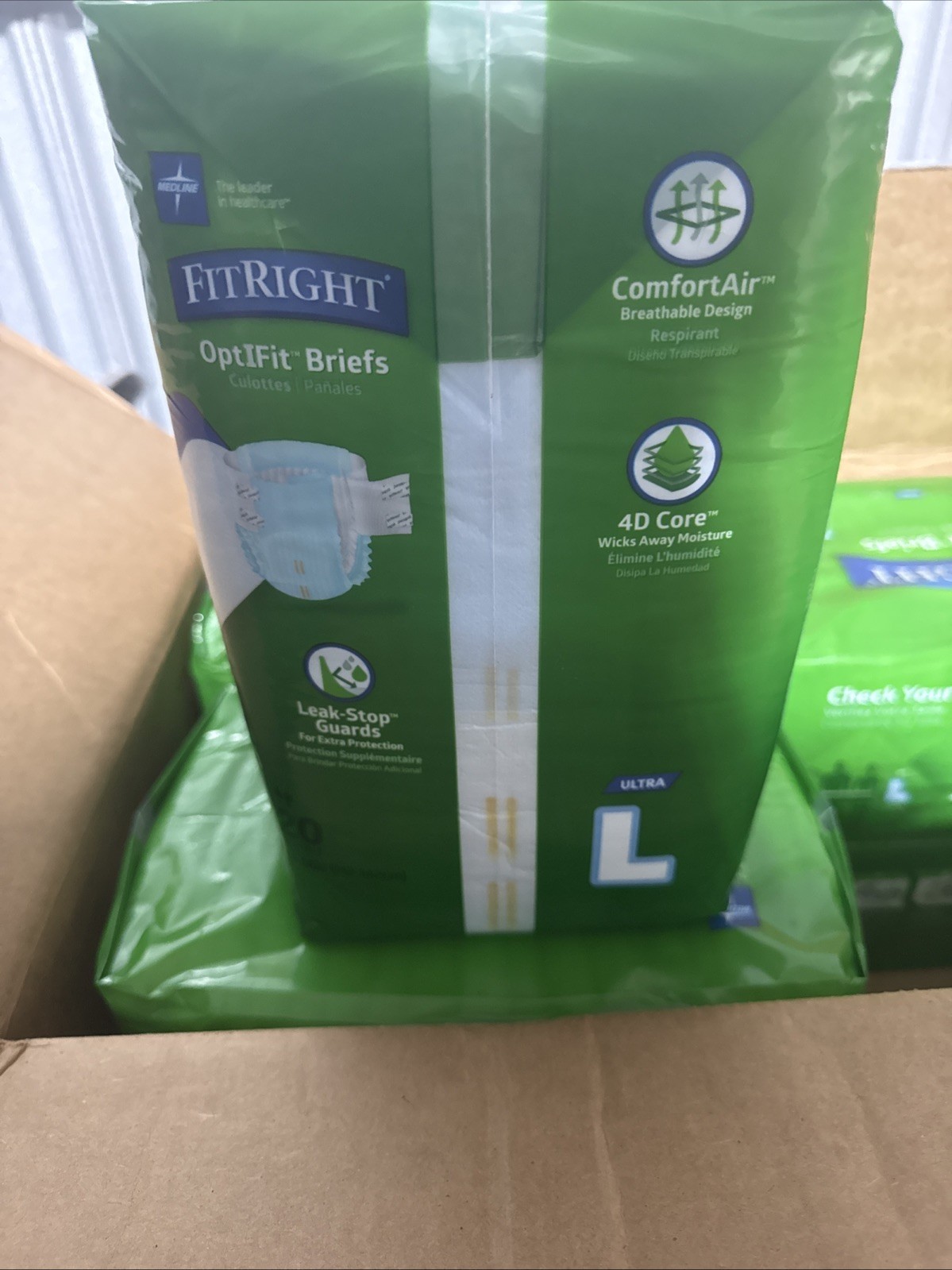 80x Medline FitRight OptiFit Briefs Adult Large 44″ – 56″ Extra + Absorbency NEW