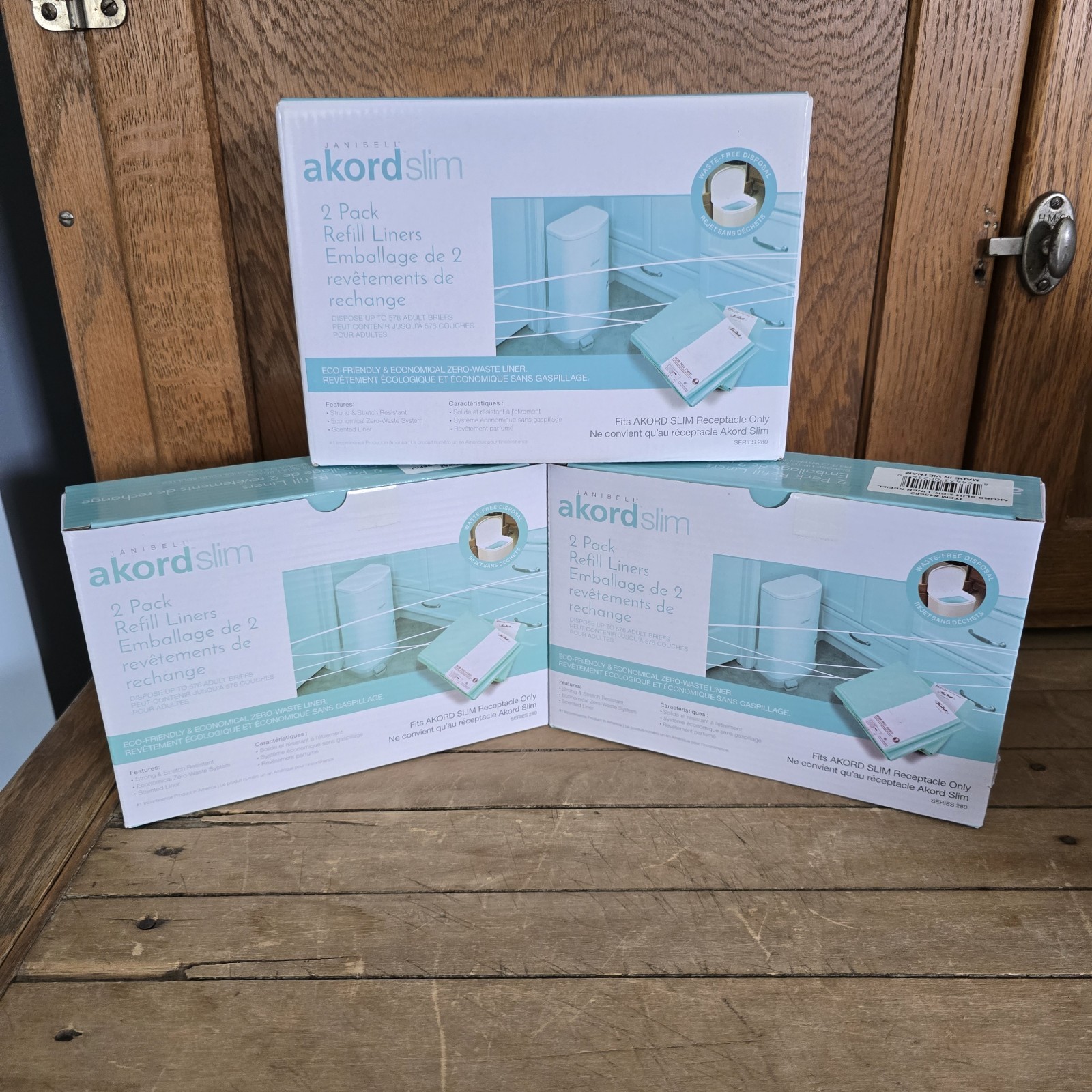 3x JANIBELL AKORD SLIM 2 PACK REFILL LINERS SERIES 280 ADULT DIAPER DISPOSAL