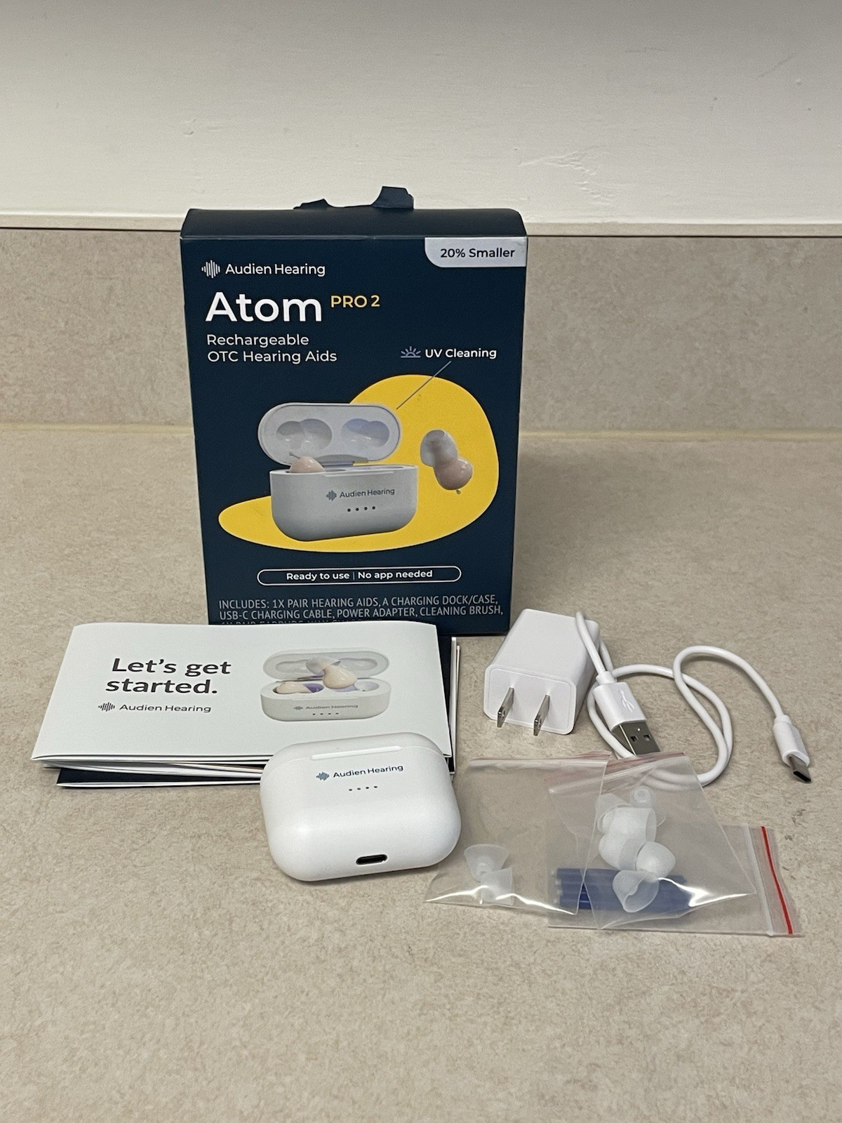 Audien ATOM PRO 2 Wireless Rechargeable OTC Hearing Aids