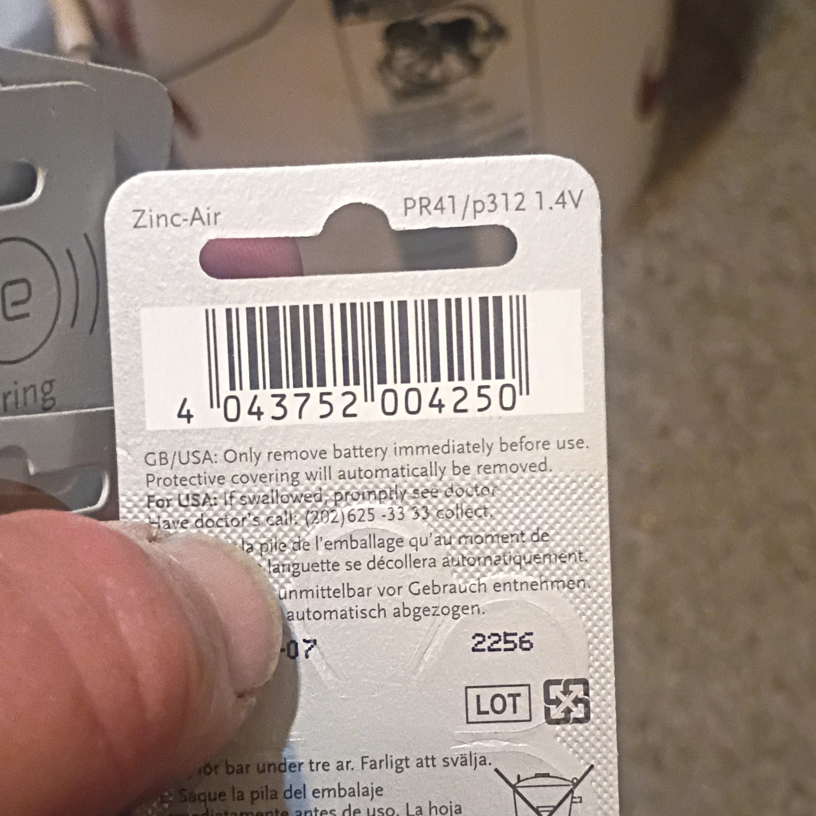 Power One Size 13 Zinc-Air Hearing Aid Batteries PR41/p312/p13 1.4V