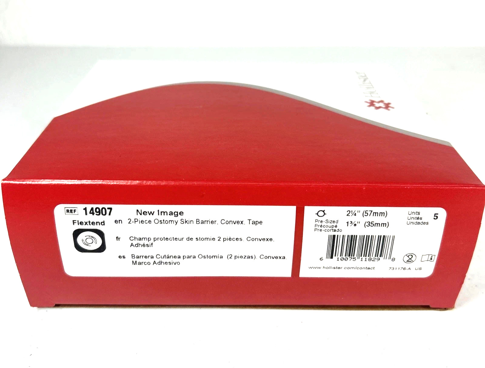 5 Hollister 14907 Convex Flextend Ostomy Barriers 2-1/4″/1-3/8″ Exp 2030