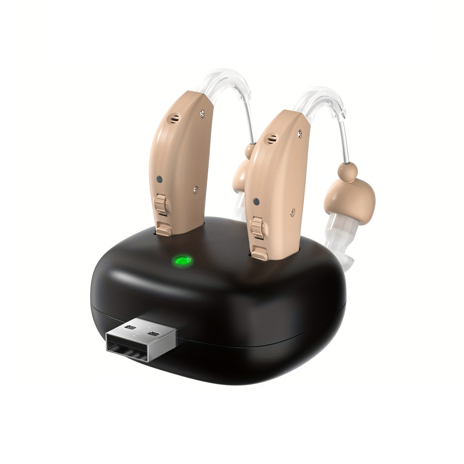 Rechargeable Hearing Aids 1pc/1pair For Seniors, Minimalist Design With Curved
