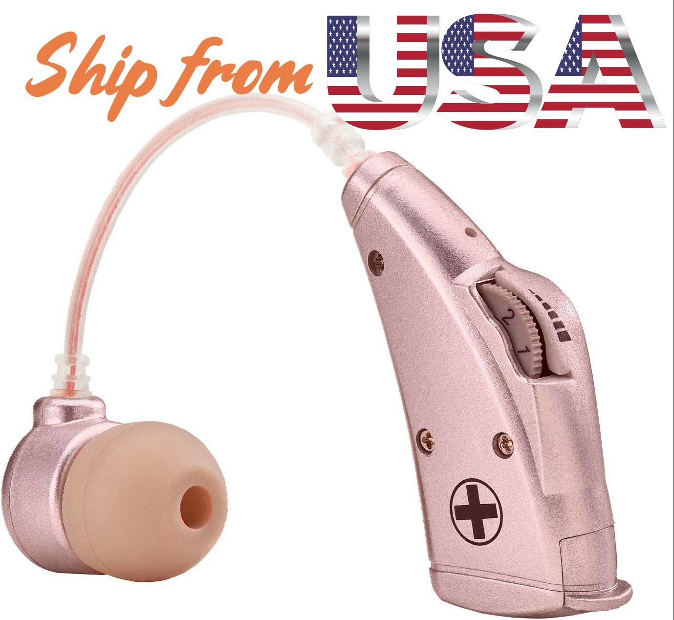BTE Digital Hearing Amplifier Sound Enhancer (Inc. 4 ear buds, max gain 34 dB)